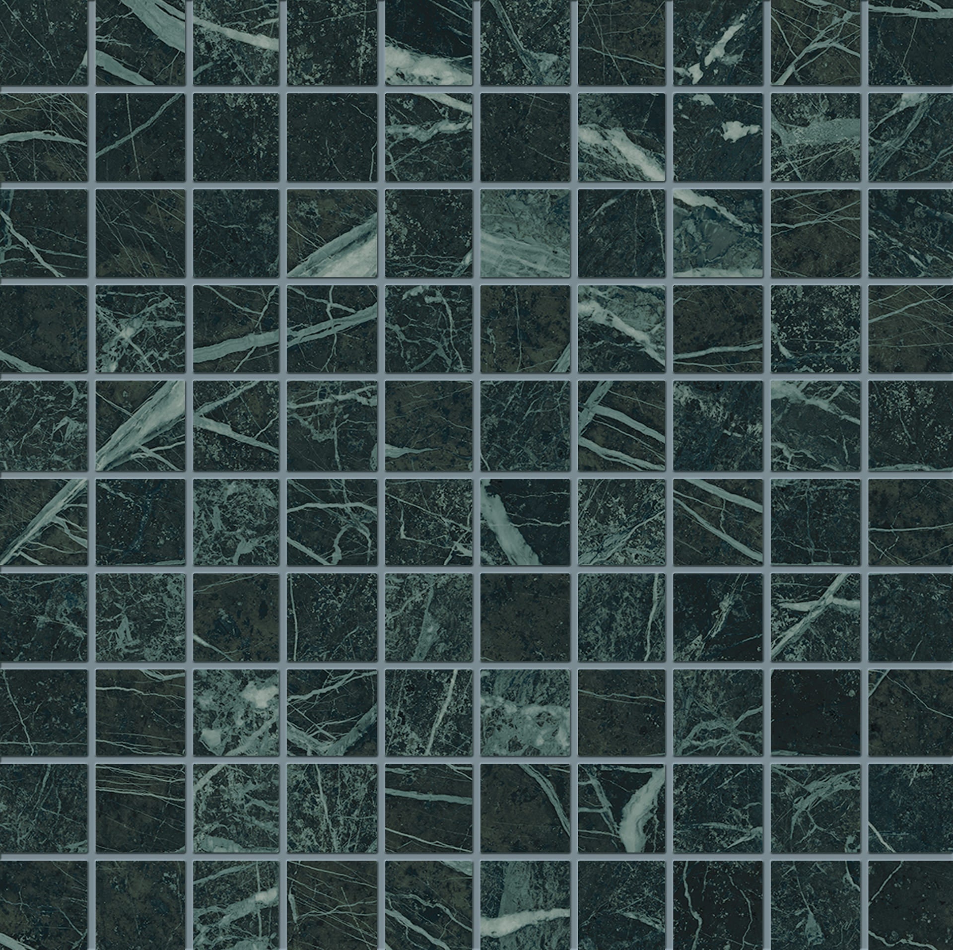 Tele Di Marmo Revolution: Verde Saint Denis Straight Stack 1x1 Mosaic (12"x12"x9.5-mm | matte)