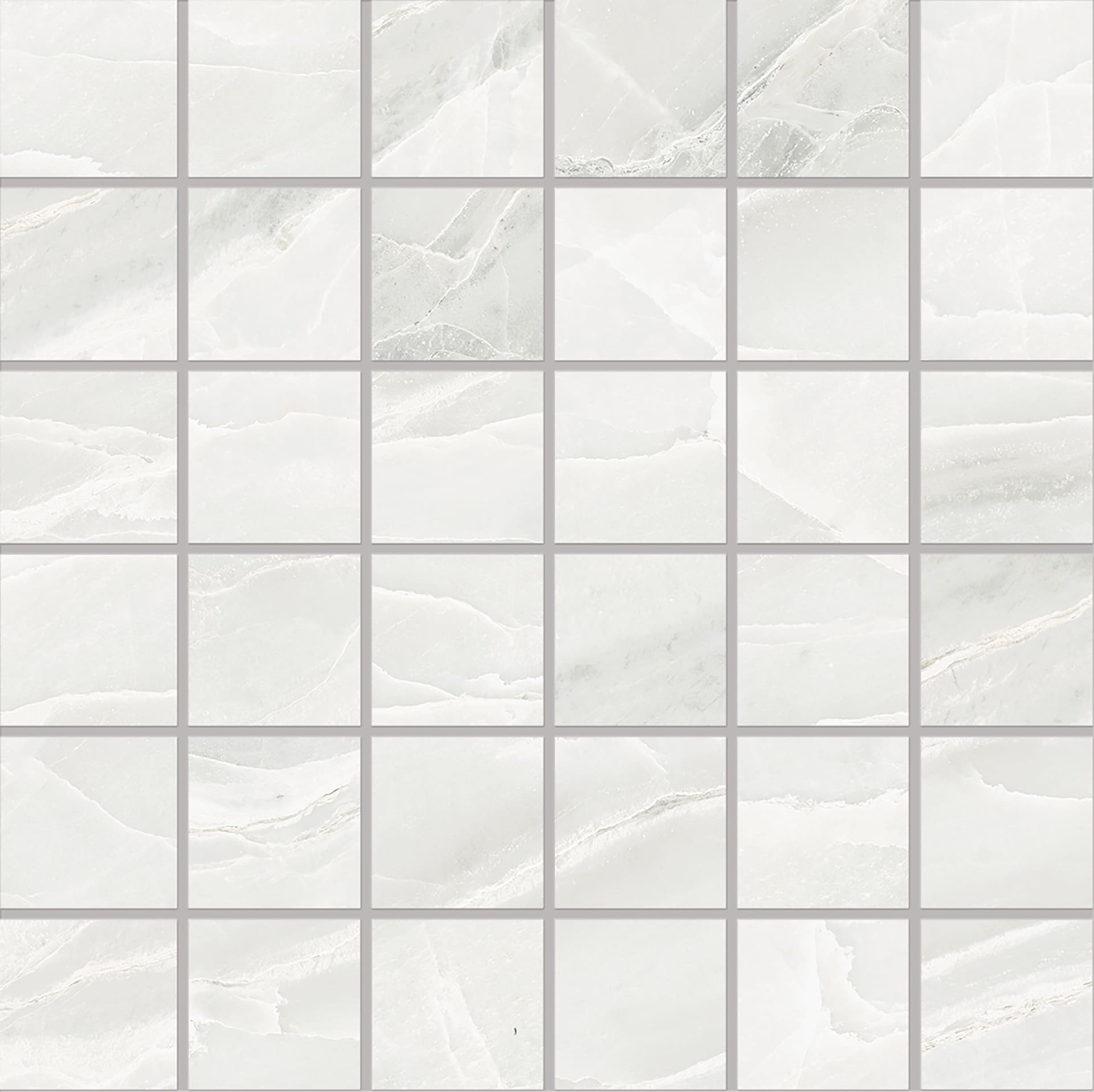 Tele Di Marmo Selection: Marble White Paradise Straight Stack 2x2 Mosaic (12"x12"x9.5-mm | matte)