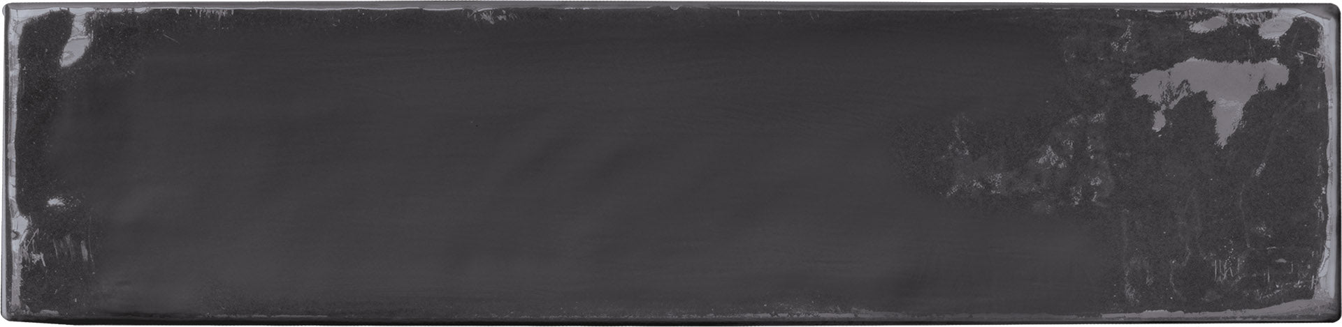 Totalook: Lux Antracite Majolica Field Tile (2.5"x10"x9.5-mm | glossy)