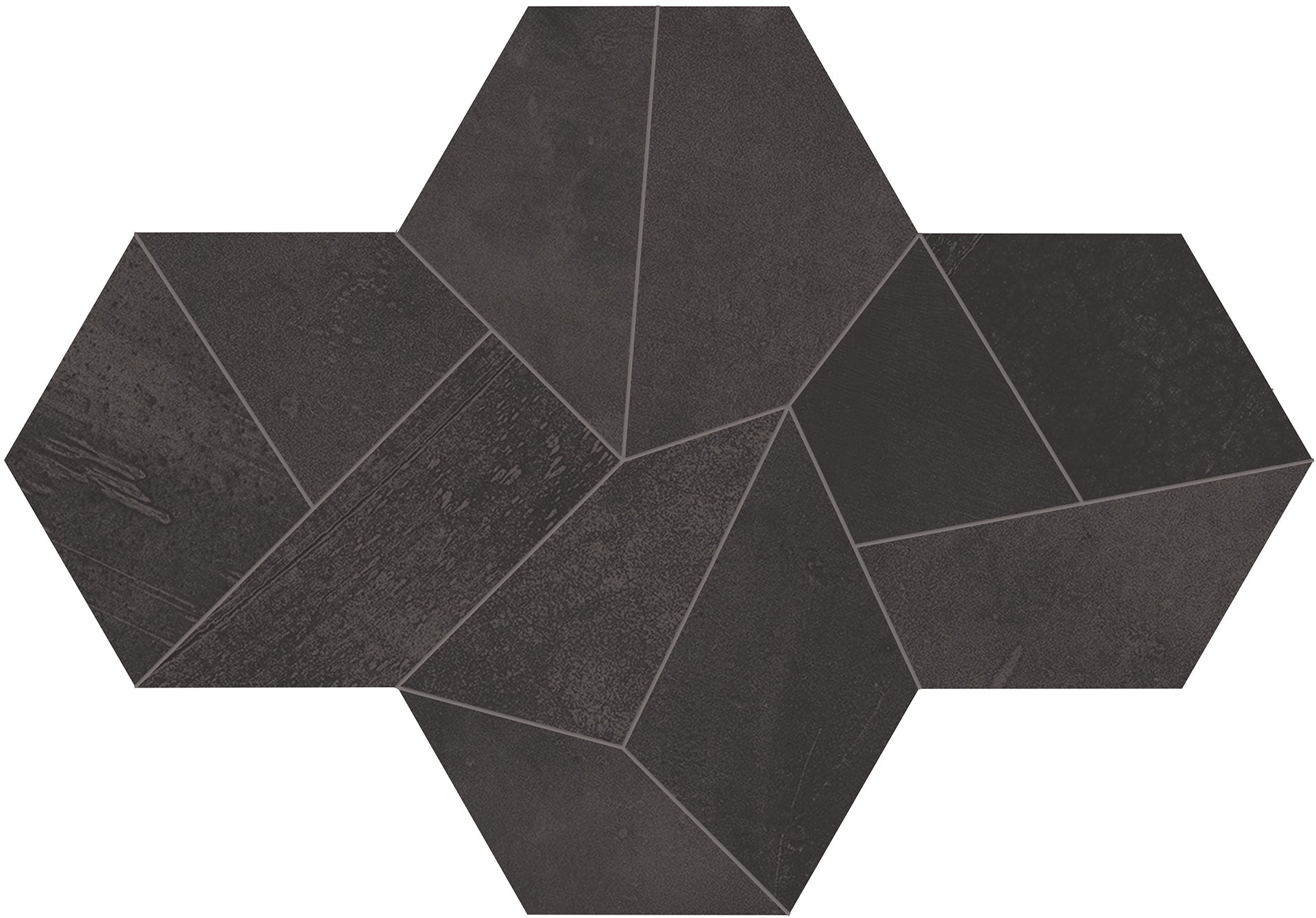 Architect Resin: Bruxelles Black Design Mini Mosaic (9"x7"x9.5-mm | matte)