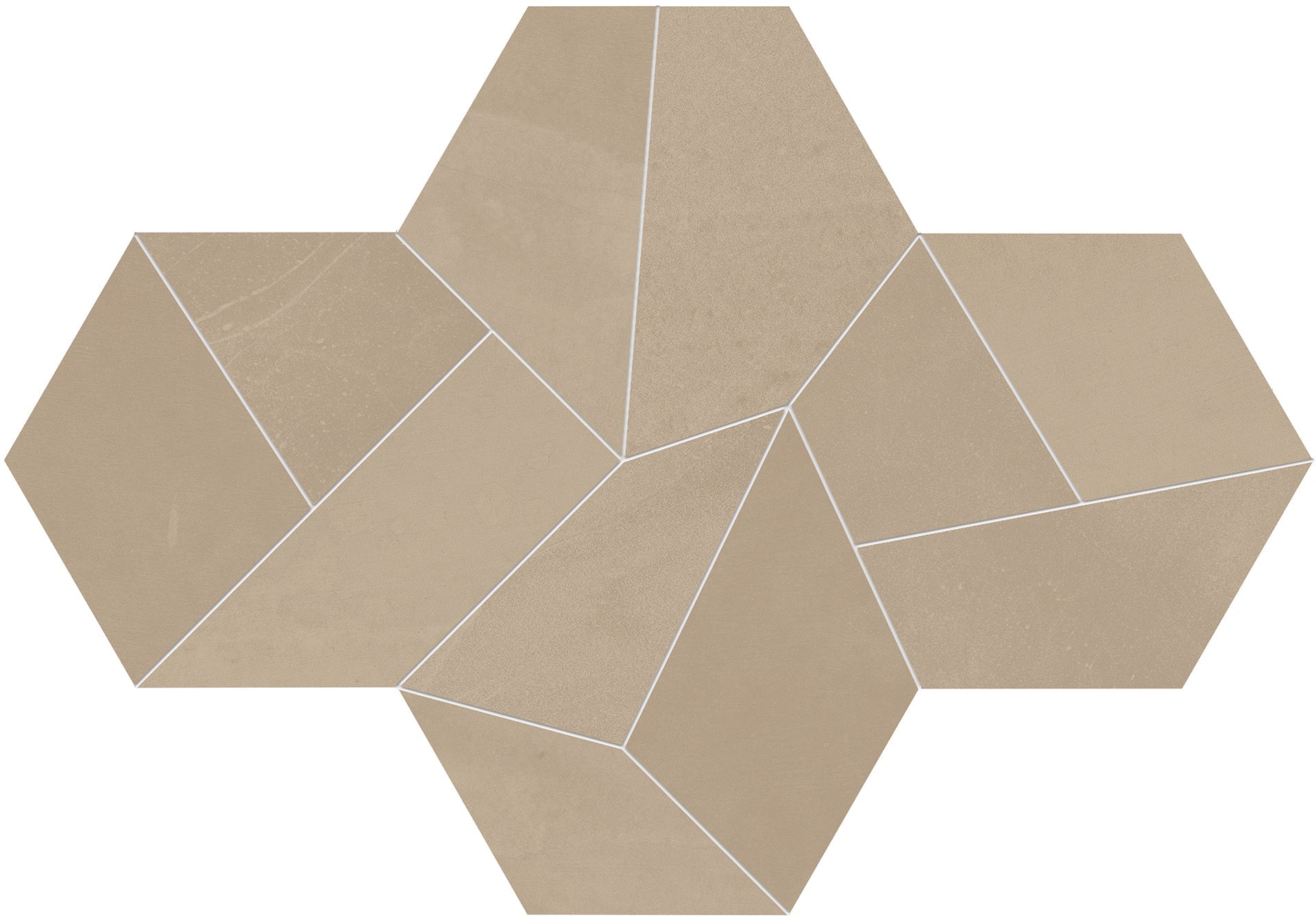 Architect Resin: Hong Kong Taupe Design Mini Mosaic (9"x7"x9.5-mm | matte)