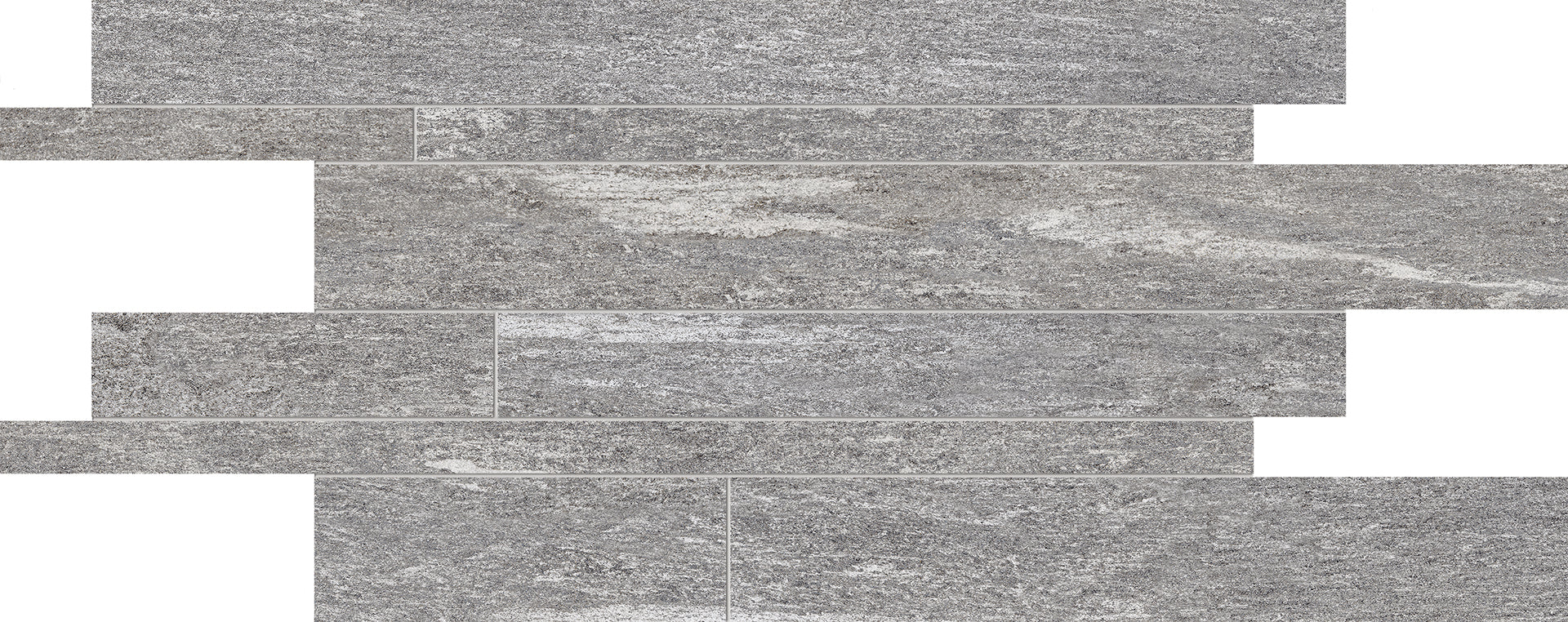 Cornerstone Alpen: Stone Valser Listelli Sfalsati Slides Mosaic (12"x24"x9.5-mm | matte)