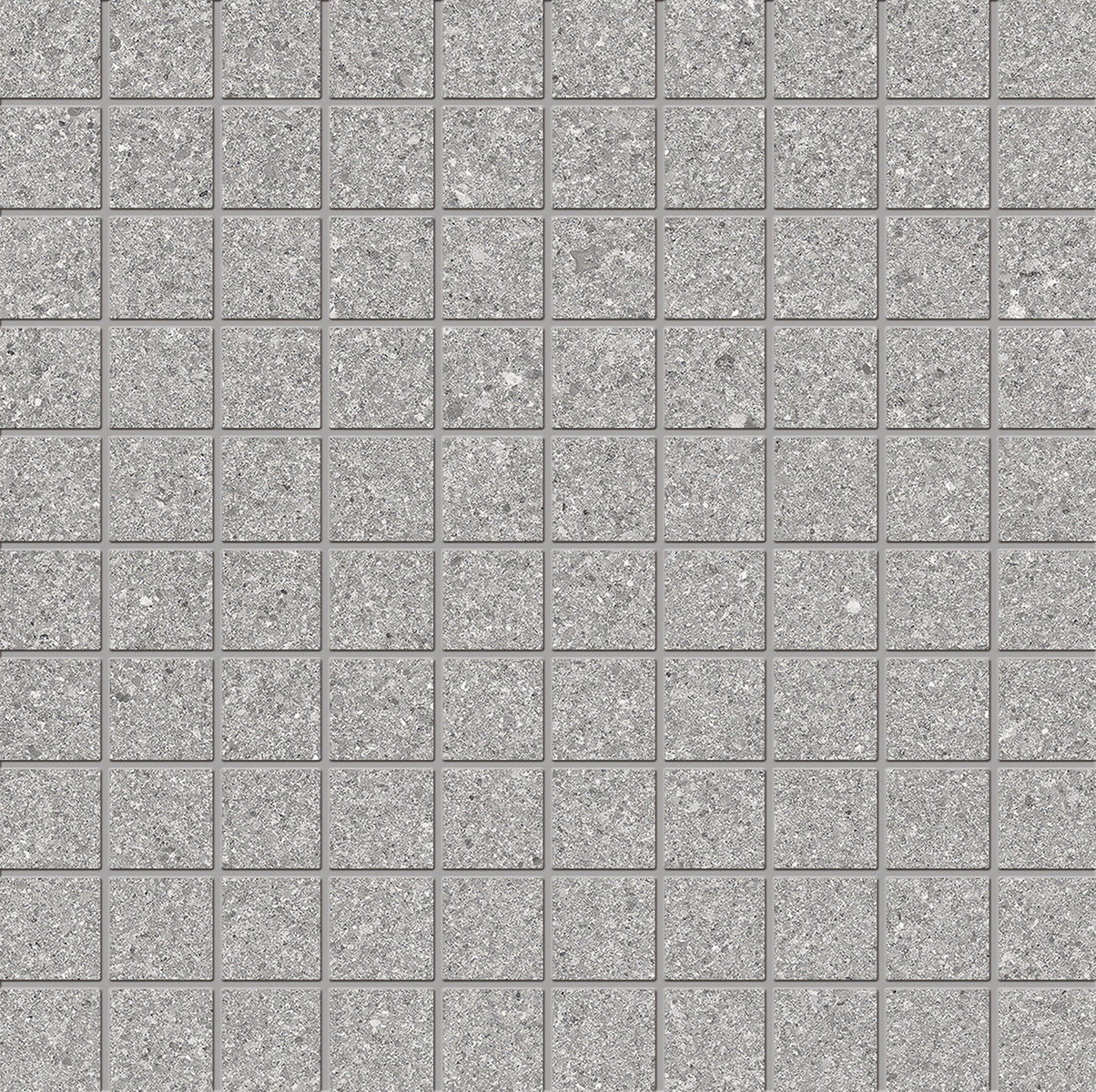 Grain Stone: Fine Grain Grey Straight Stack 1x1 Mosaic (12"x12"x9.5-mm | matte)
