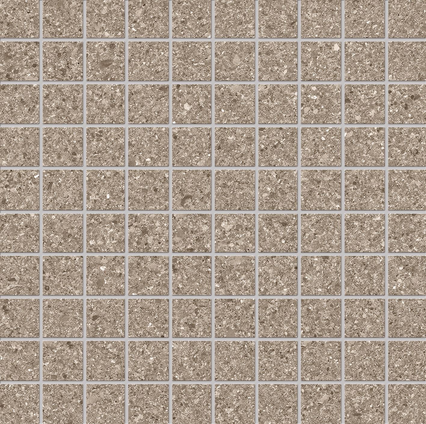 Grain Stone: Fine Grain Taupe Straight Stack 1x1 Mosaic (12"x12"x9.5-mm | matte)