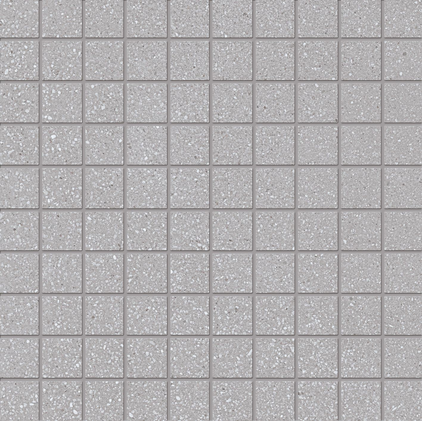 Medley: Terrazzo Grey Straight Stack 1x1 Mosaic (12"x12"x9.5-mm | matte)