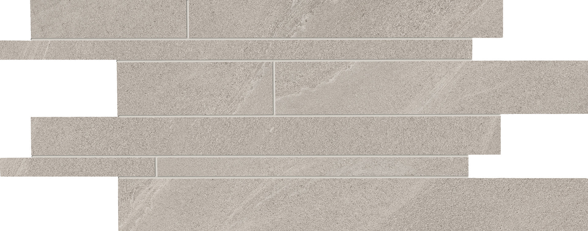 Stone Project: Controfalda Mix Greige Listelli Sfalsati Slides Mosaic (12"x24"x9.5-mm | matte)
