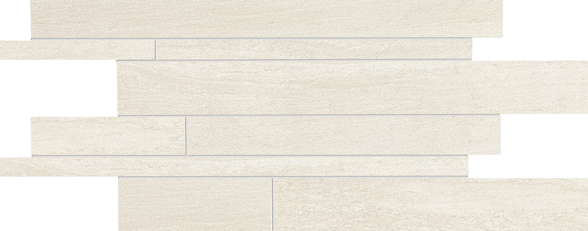 Stone Project: Controfalda Mix White Listelli Sfalsati Slides Mosaic (12"x24"x9.5-mm | matte)