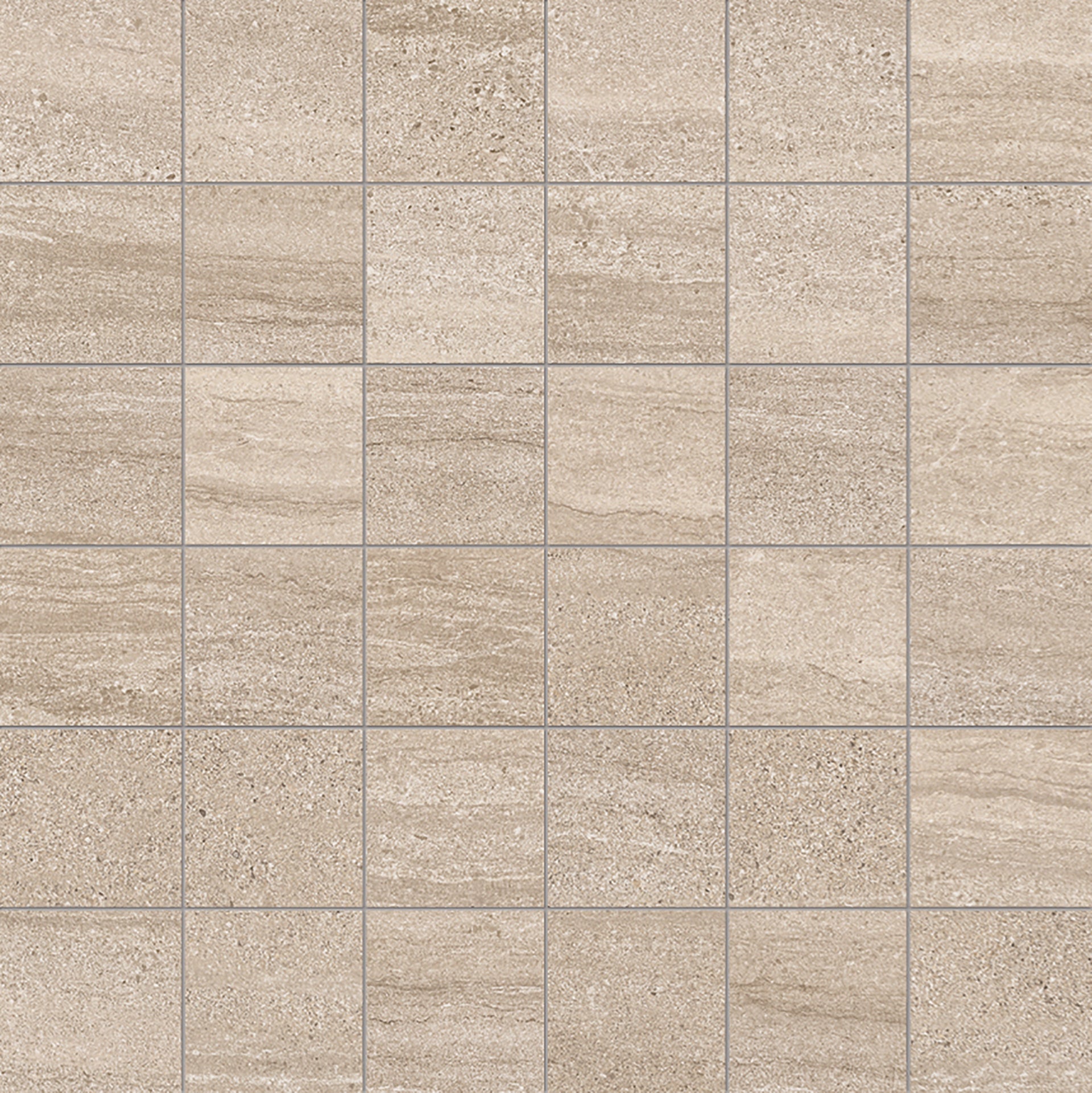 Stone Project: Falda Sand Straight Stack 2x2 Mosaic (12"x12"x9.5-mm | matte)