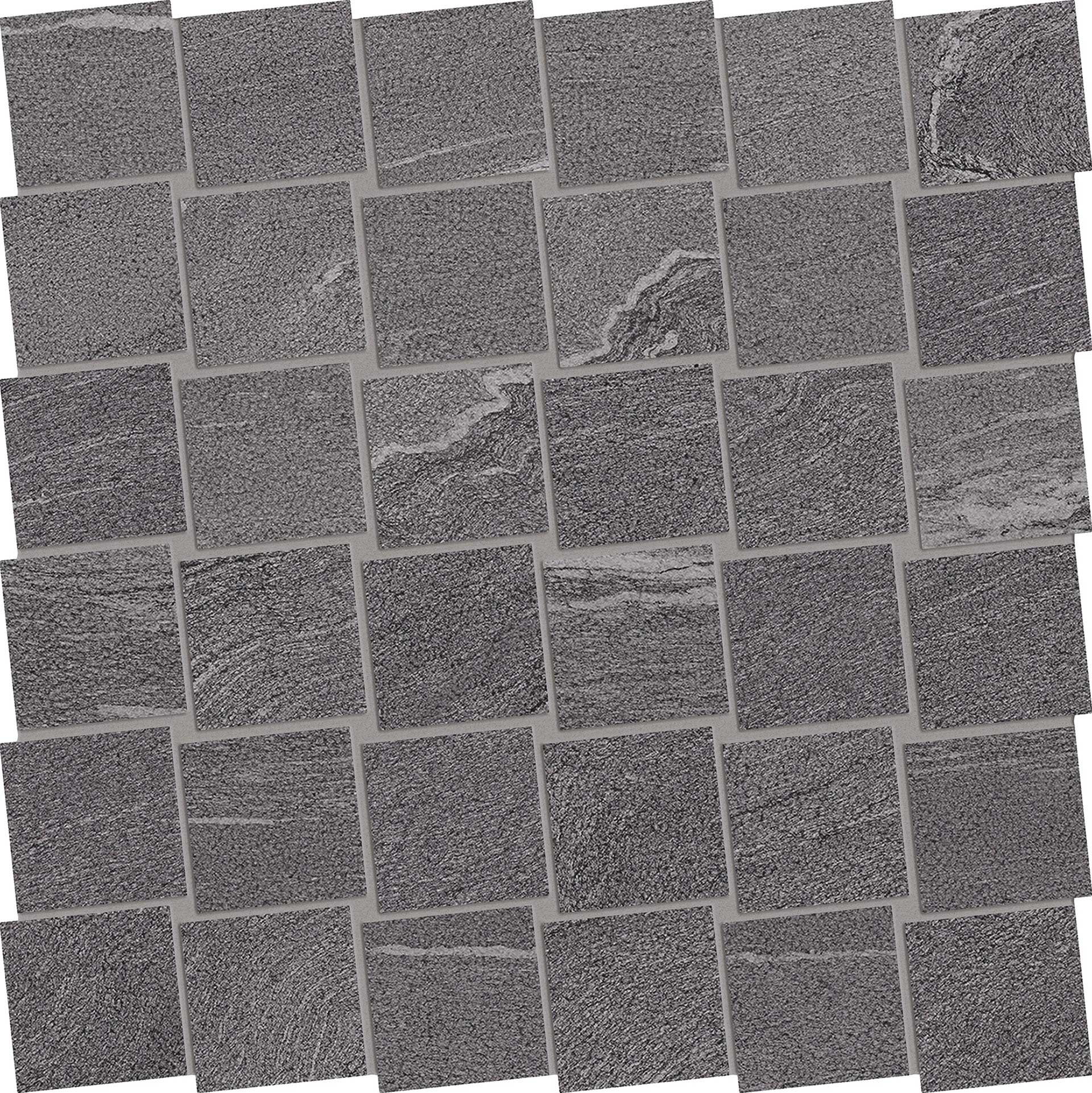 Stone Talk: Martellata Dark Dado Mosaic (12"x12"x9.5-mm | matte)
