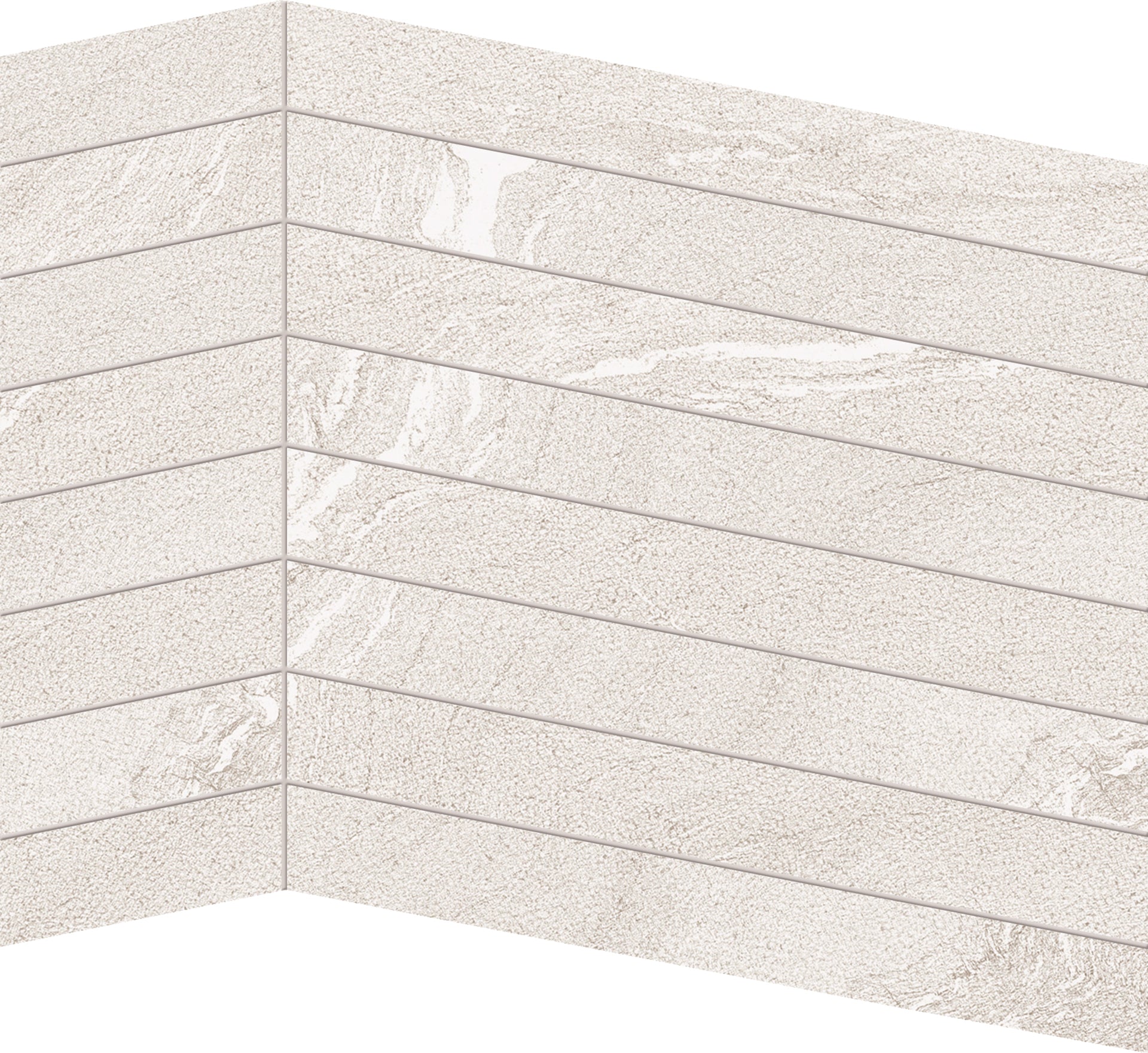 Stone Talk: Martellata White Chevron Mosaic (15"x12"x9.5-mm | matte)