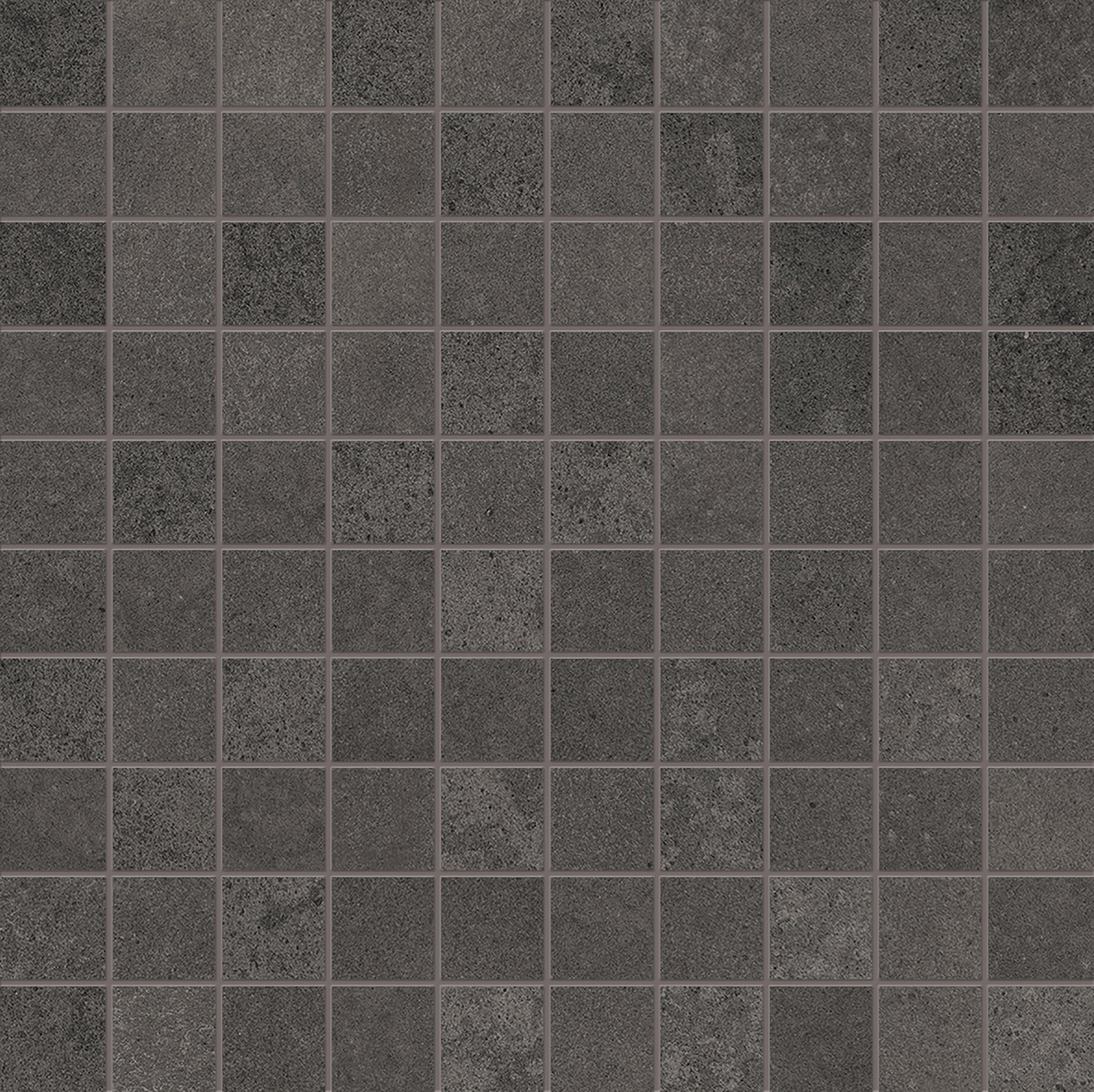 Tr3Nd: Concrete Black Straight Stack 1x1 Mosaic (12"x12"x9.5-mm | matte)