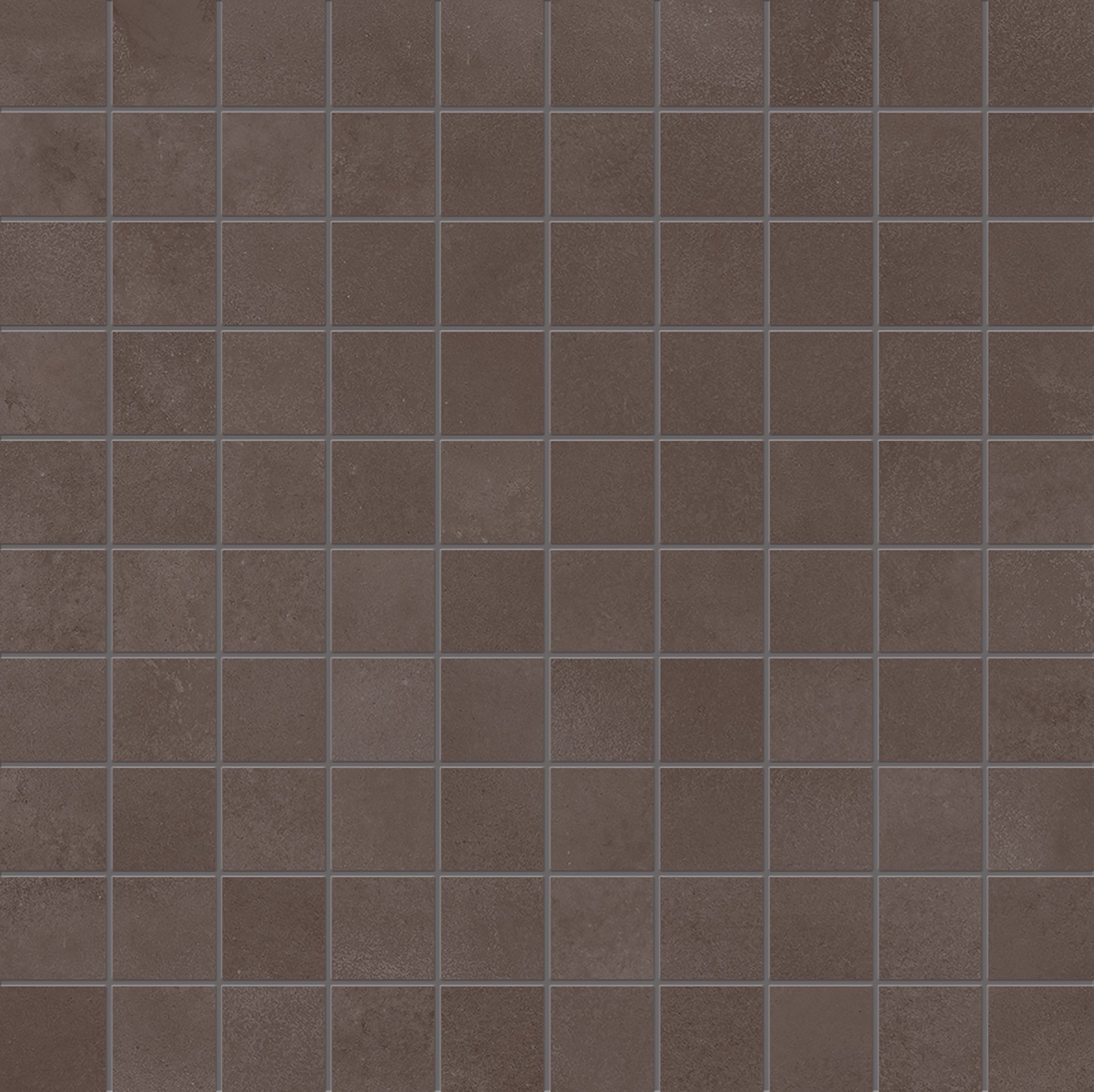 Tr3Nd: Concrete Brown Straight Stack 1x1 Mosaic (12"x12"x9.5-mm | matte)