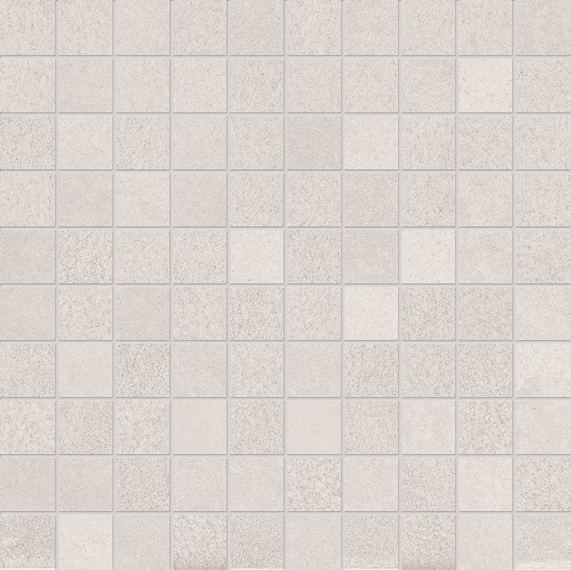 Tr3Nd: Concrete White Straight Stack 1x1 Mosaic (12"x12"x9.5-mm | matte)
