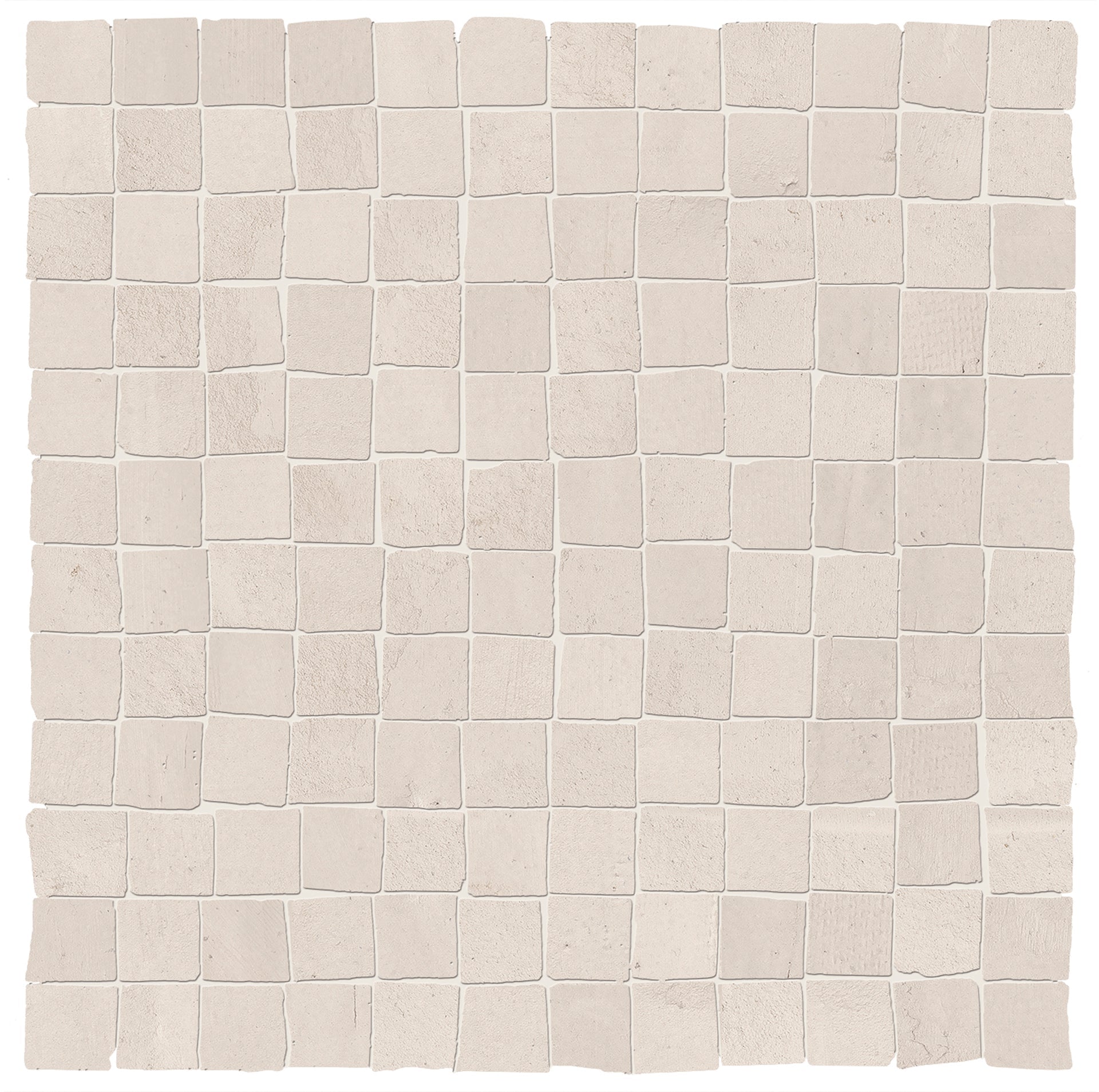 99 Volte: Opaco Bianco Straight Stack 1x1 Mosaic (12"x12"x9.5-mm | matte)