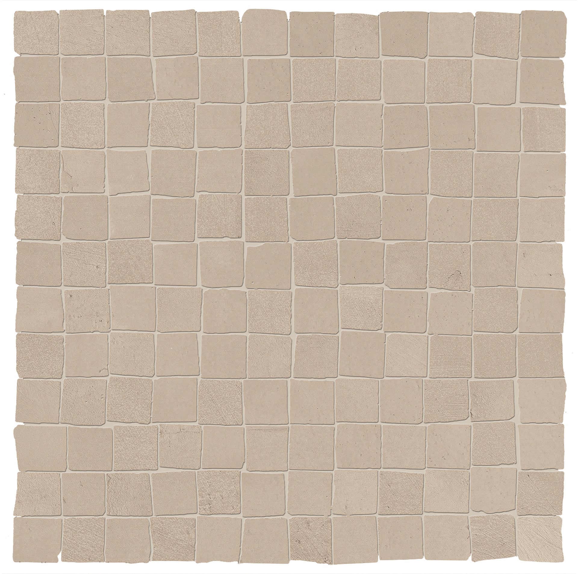 99 Volte: Opaco Crema Straight Stack 1x1 Mosaic (12"x12"x9.5-mm | matte)
