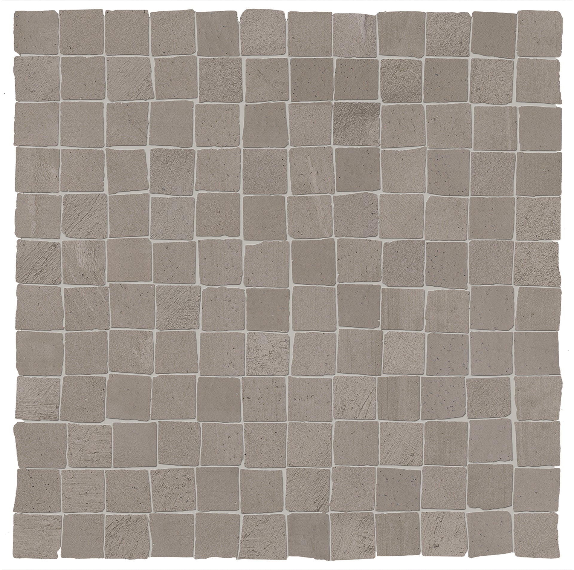 99 Volte: Opaco Grigio Straight Stack 1x1 Mosaic (12"x12"x9.5-mm | matte)