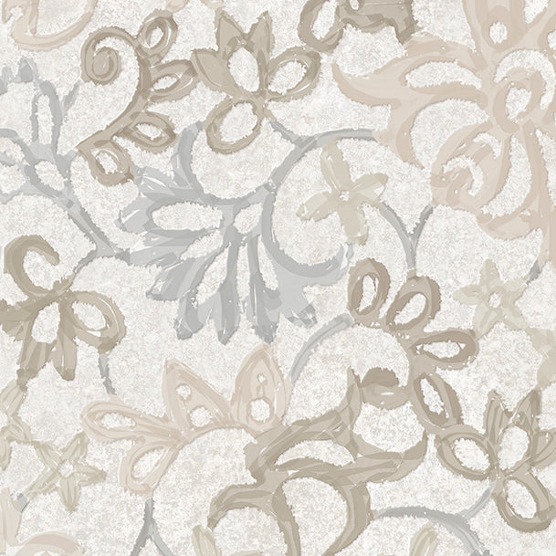 Heritage: Florita Ivory Florita Deco Deco Tile (8"x8"x9.5-mm | matte)