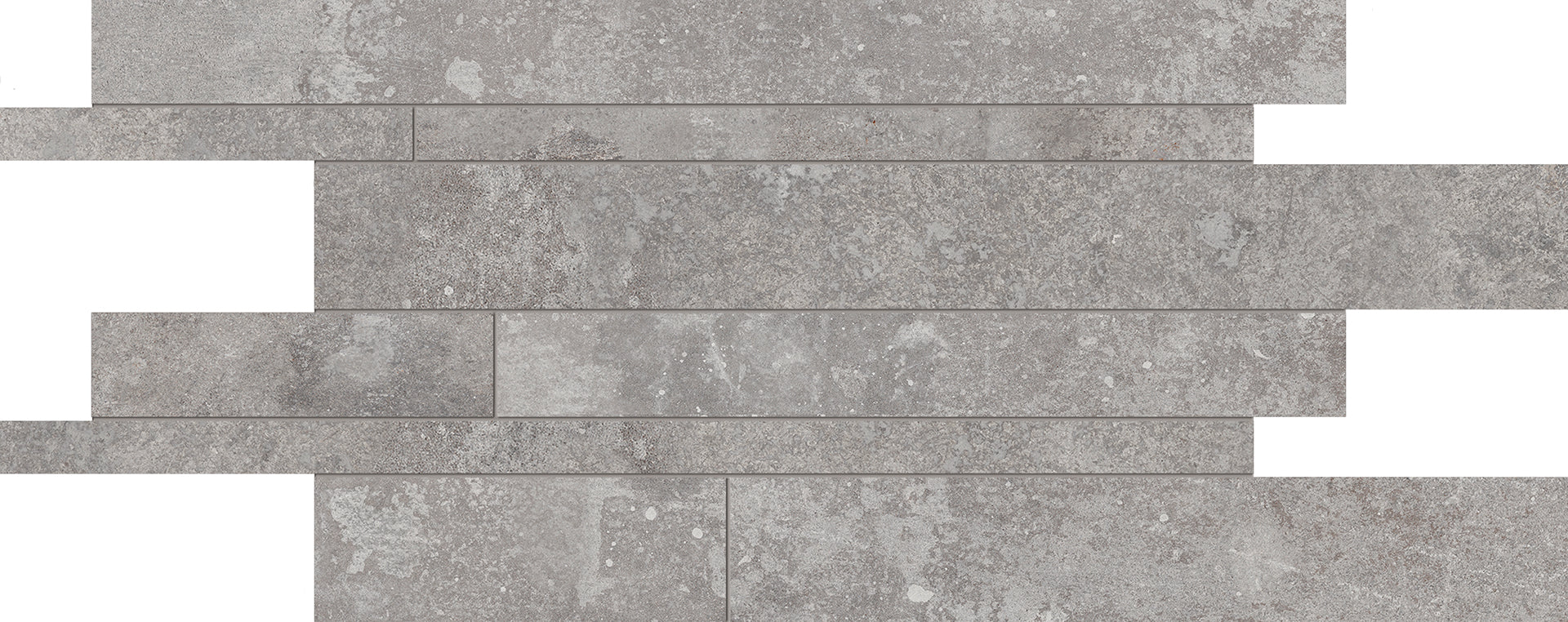 Heritage: Stone Grey Listelli Sfalsati Slides Mosaic (12"x24"x9.5-mm | matte)