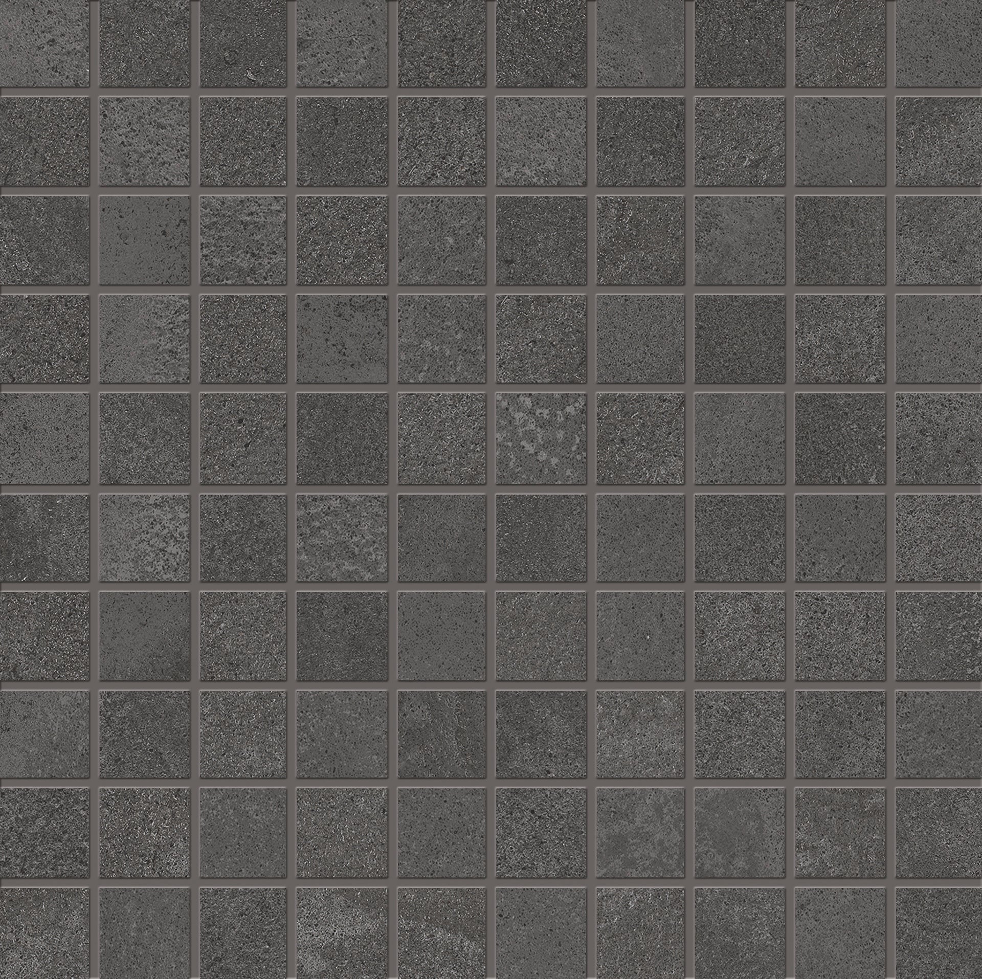 Plus Three: Concrete Antracite Straight Stack 1x1 Mosaic (12"x12"x9.5-mm | matte)