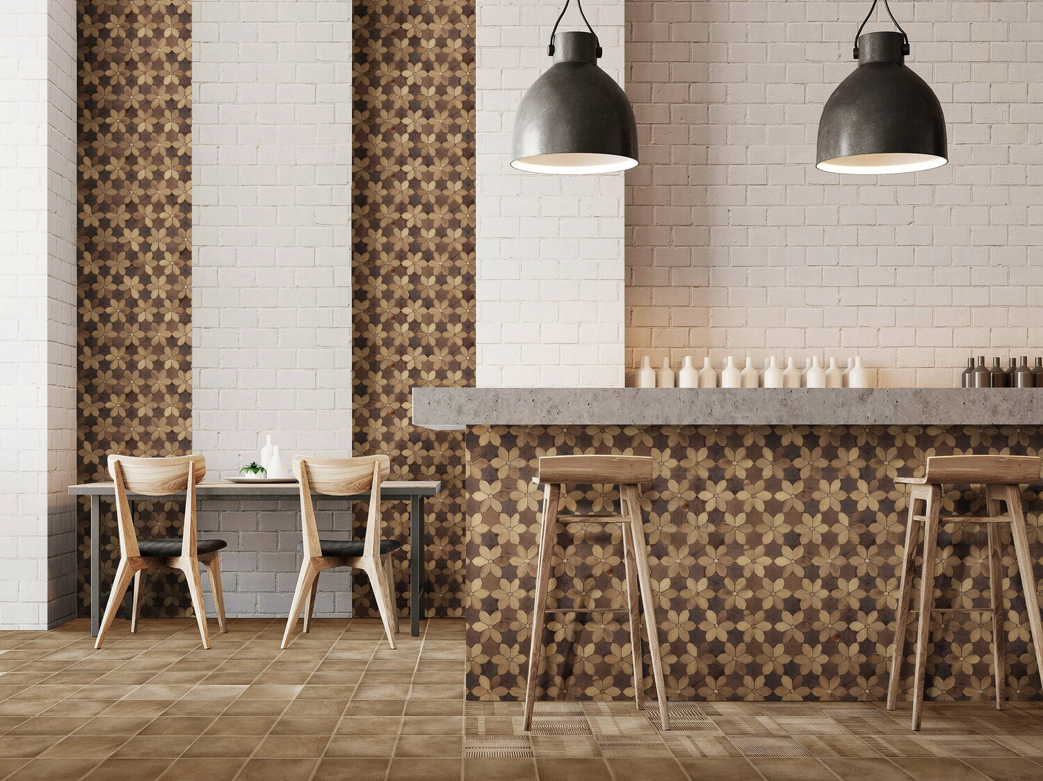 Forest Elements: Insert Myosotis Wood Wall Mosaic