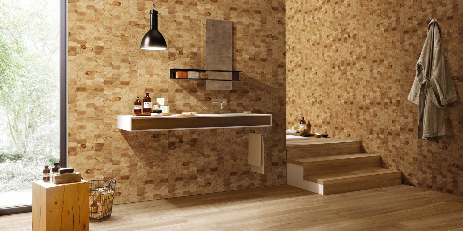 forest elements stereo honeycomb 4 wood wall 3D mosaic natural pine accoustical decorative luxury interior distributed by surface group