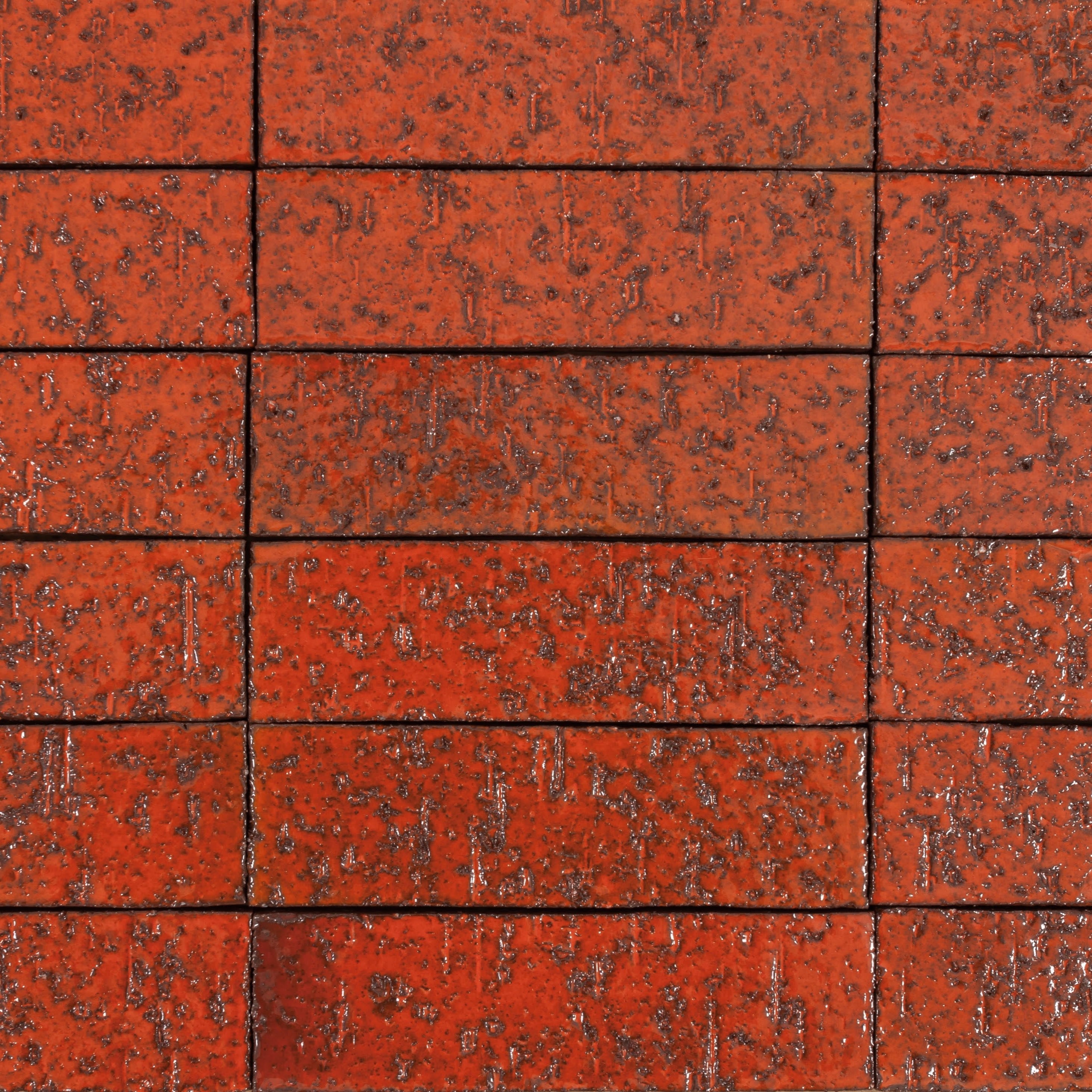 Arto Glazed Brick: Cadmium Orange  (Flat 2¼"x7⅝"x⅝")