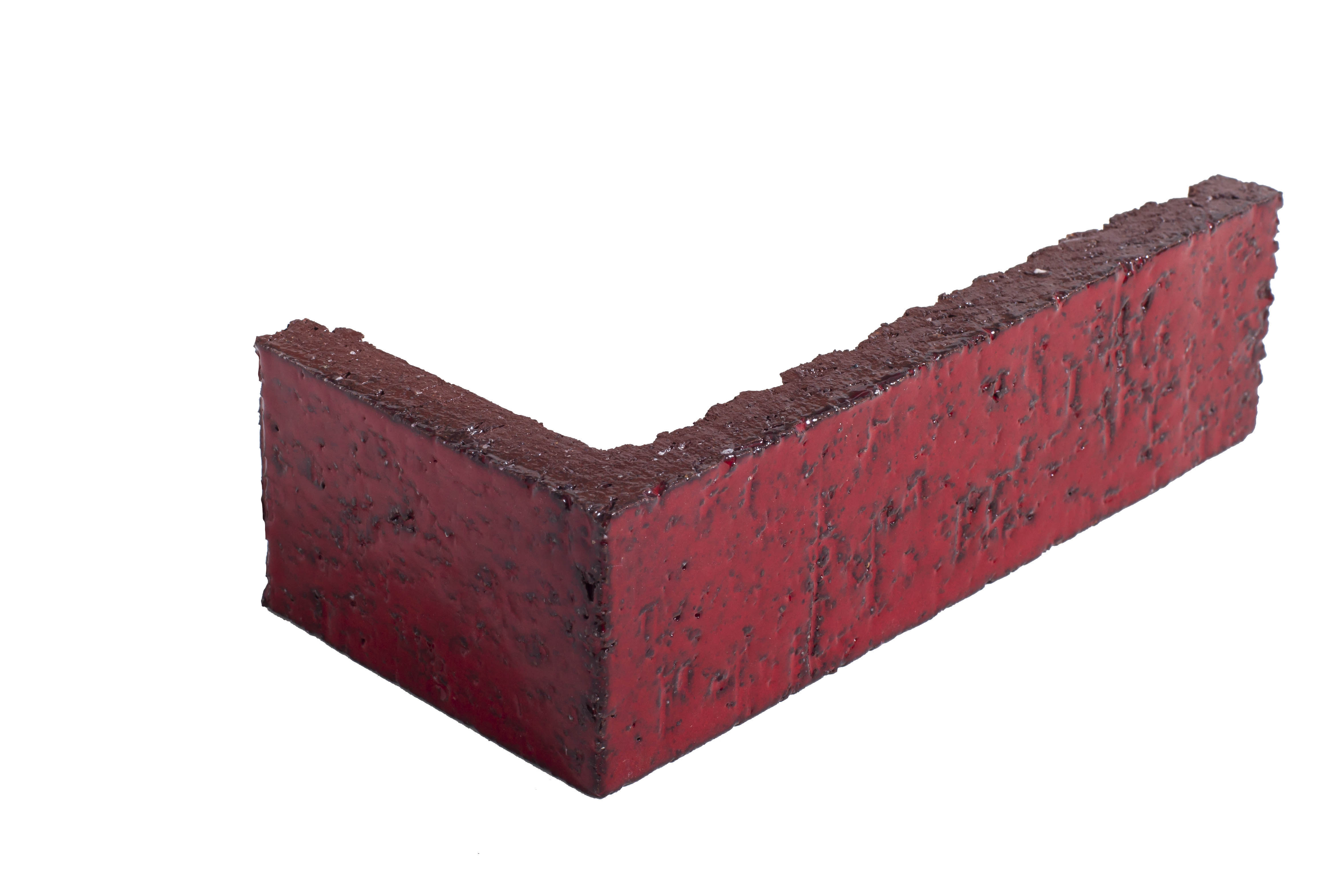 Arto Glazed Brick: Cadmium Red  (Corner 2¼"x7⅝"x⅝")