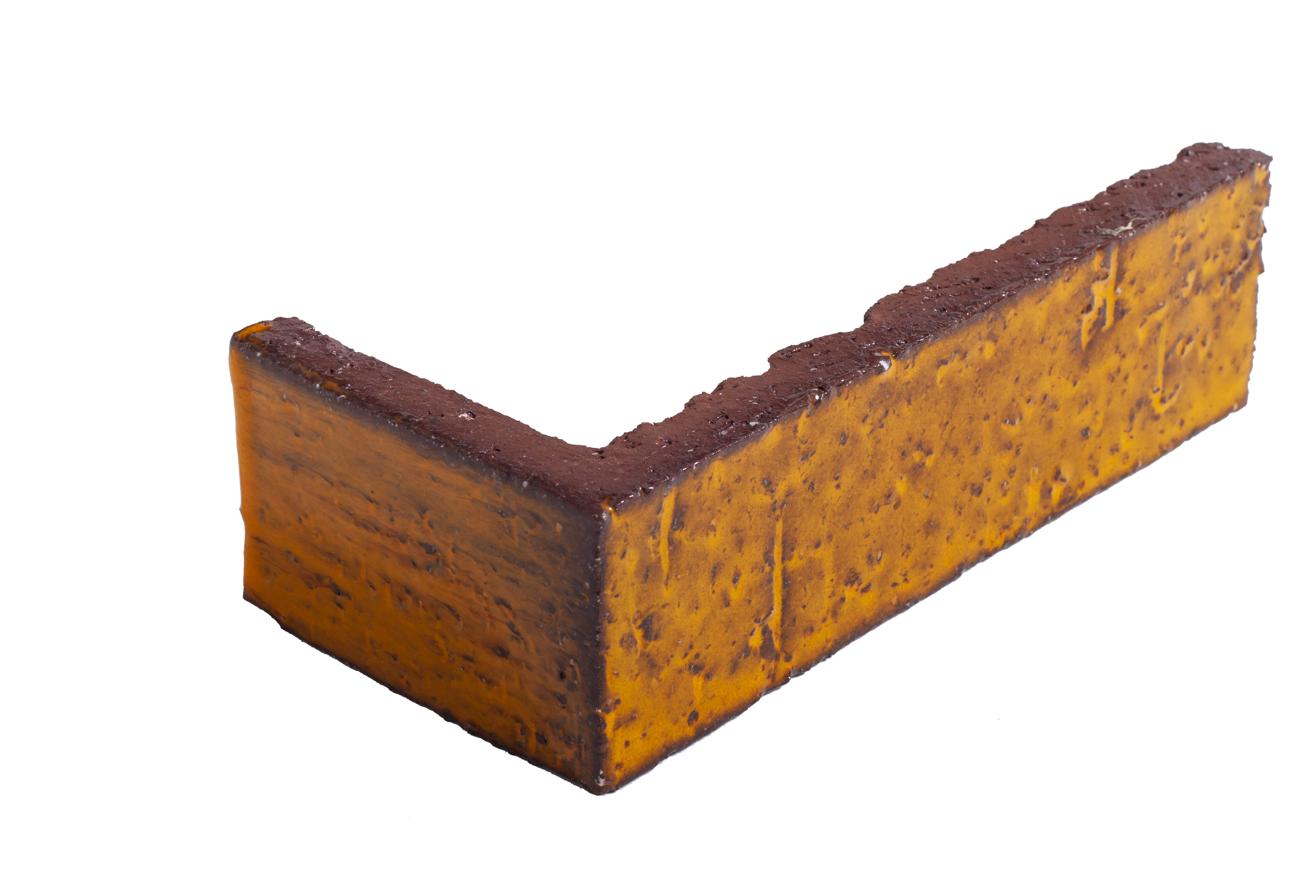 Arto Glazed Brick: Cadmium Yellow  (Corner 2¼"x7⅝"x⅝")