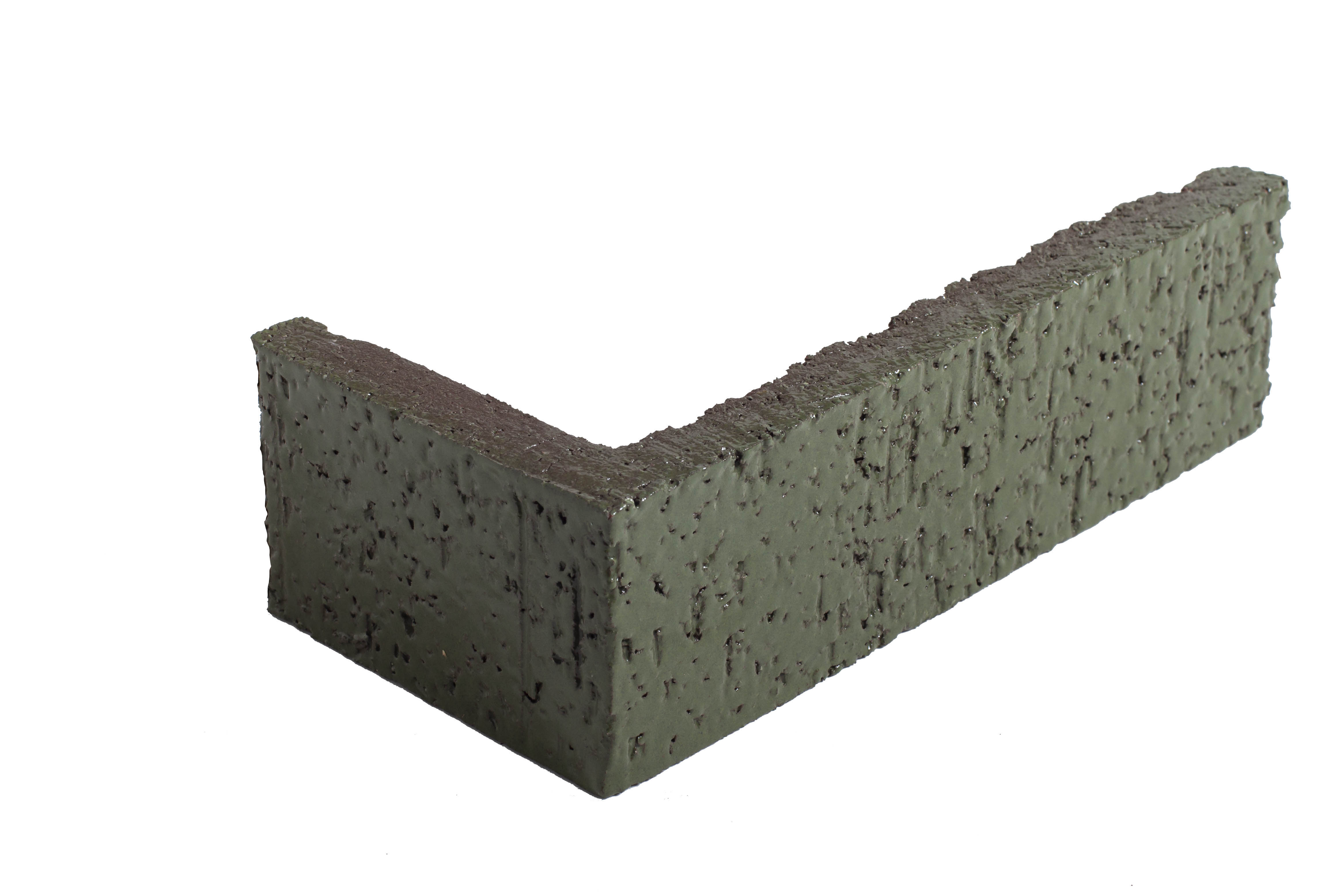 Arto Glazed Brick: Kelp  (Corner 2¼"x7⅝"x⅝")