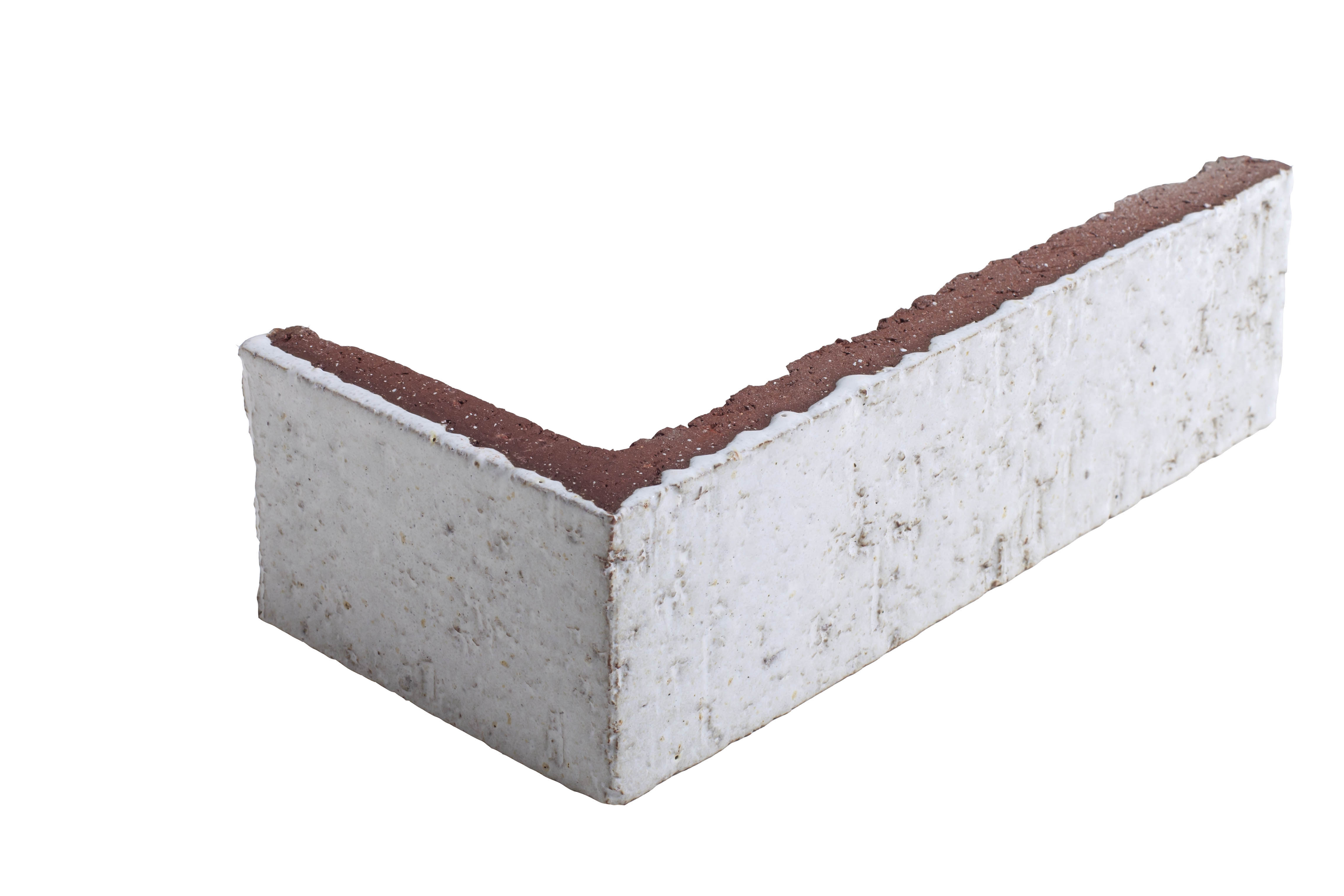 Arto Glazed Brick: Sierra Snow  (Corner 2¼"x7⅝"x⅝")