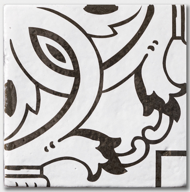 palena 3 antique glazed terracotta deco tile size six by six sold by surface group manufactured by marble systems used for kitchen backsplashes living room accent walls and bathroom walls