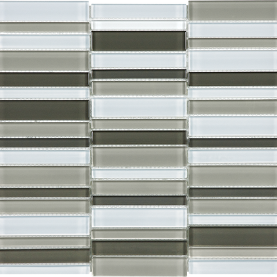 mineral straight stack pattern fused glass mosaic glass blend from element anatolia collection distributed by surface group international glossy finish rounded edge mesh shape