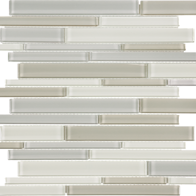 natural random strip pattern fused glass mosaic glass blend from element anatolia collection distributed by surface group international glossy finish rounded edge mesh shape