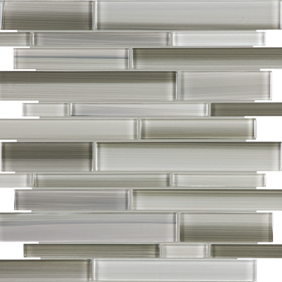 clay random strip pattern fused glass mosaic from fusion anatolia collection distributed by surface group international glossy finish rounded edge mesh shape