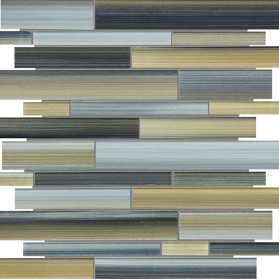 oxide random strip pattern fused glass mosaic from fusion anatolia collection distributed by surface group international glossy finish rounded edge mesh shape