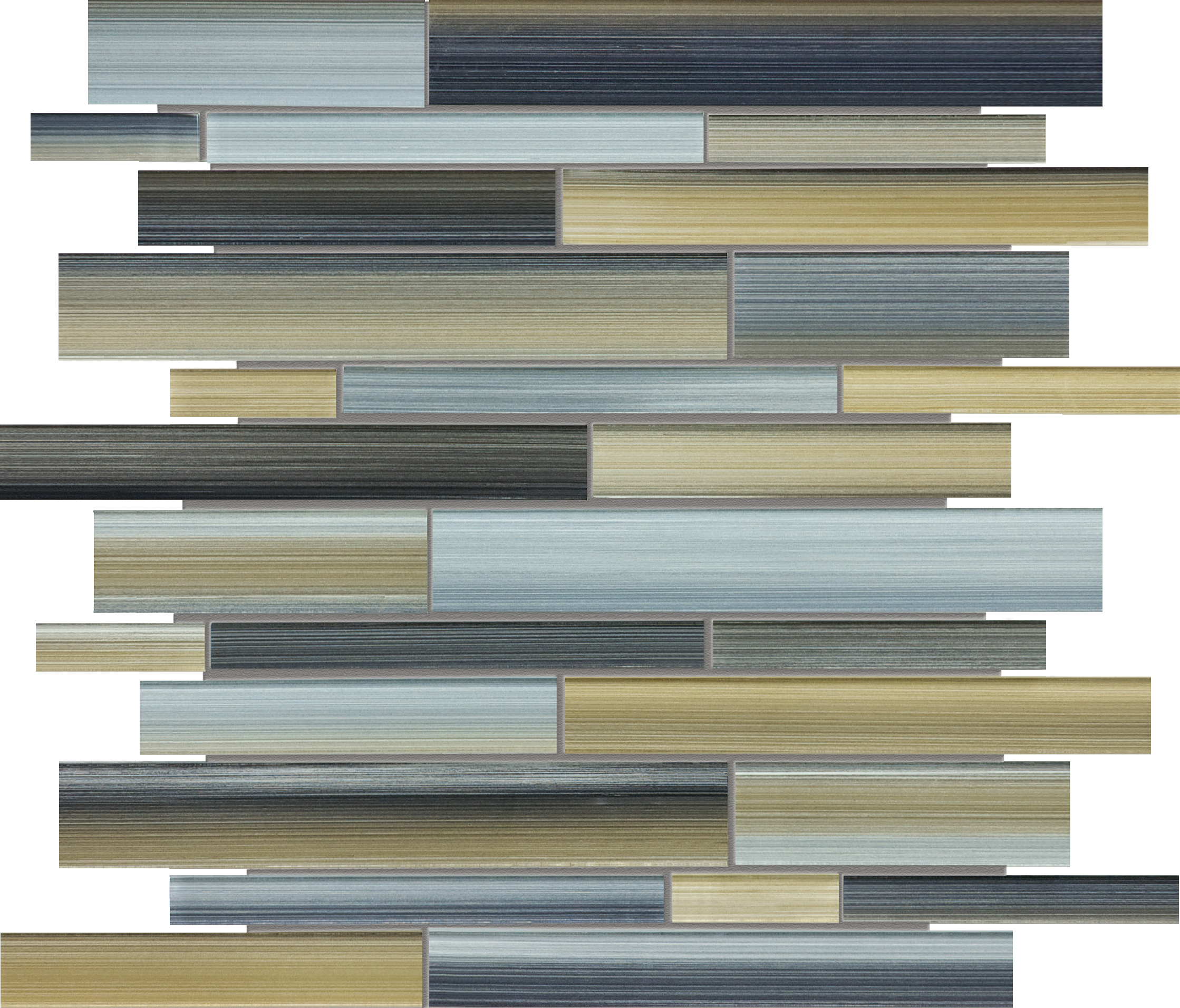 oxide random strip pattern fused glass mosaic from fusion anatolia collection distributed by surface group international glossy finish rounded edge mesh shape