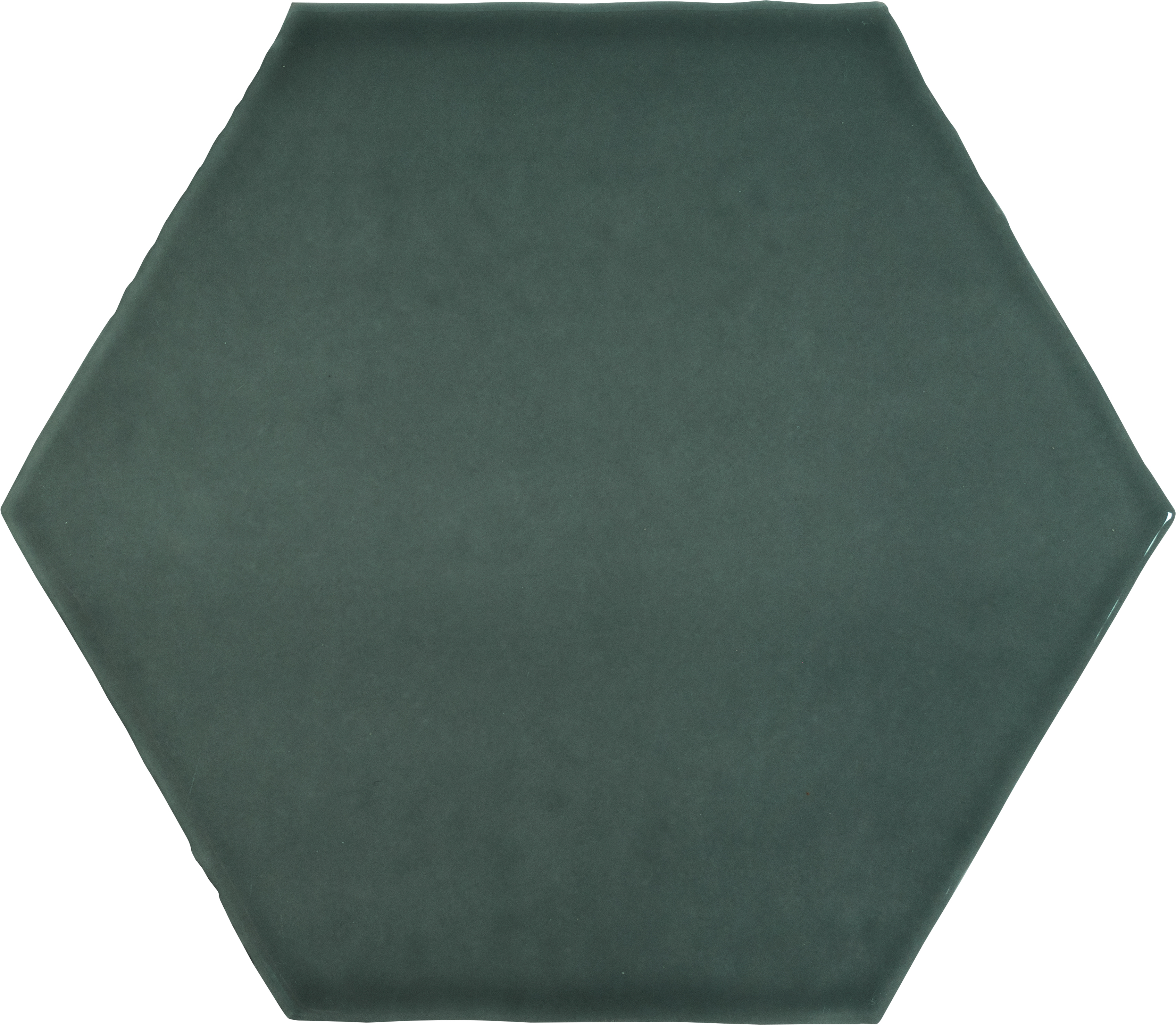 emerald pattern glazed ceramic field tile from teramoda anatolia collection distributed by surface group international glossy finish pressed edge 6-inch hexagon shape