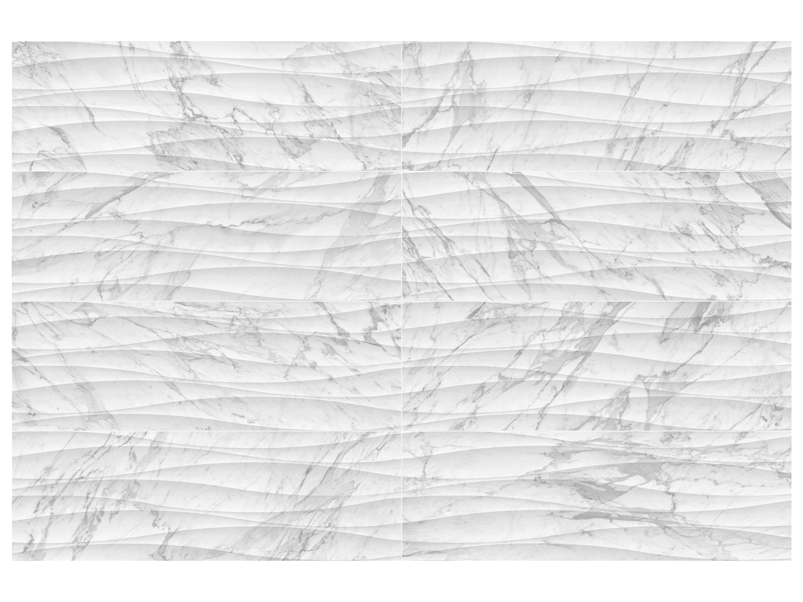 bianco vita embossed pattern glazed ceramic wall tile from raffino anatolia collection distributed by surface group international matte finish rectified edge 12x36 rectangle shape