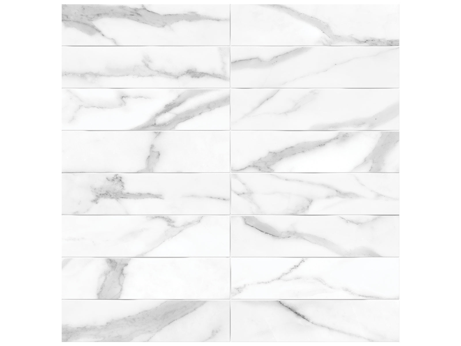 statuario valore embossed pattern glazed ceramic wall tile from raffino anatolia collection distributed by surface group international matte finish pressed edge 3x12 rectangle shape
