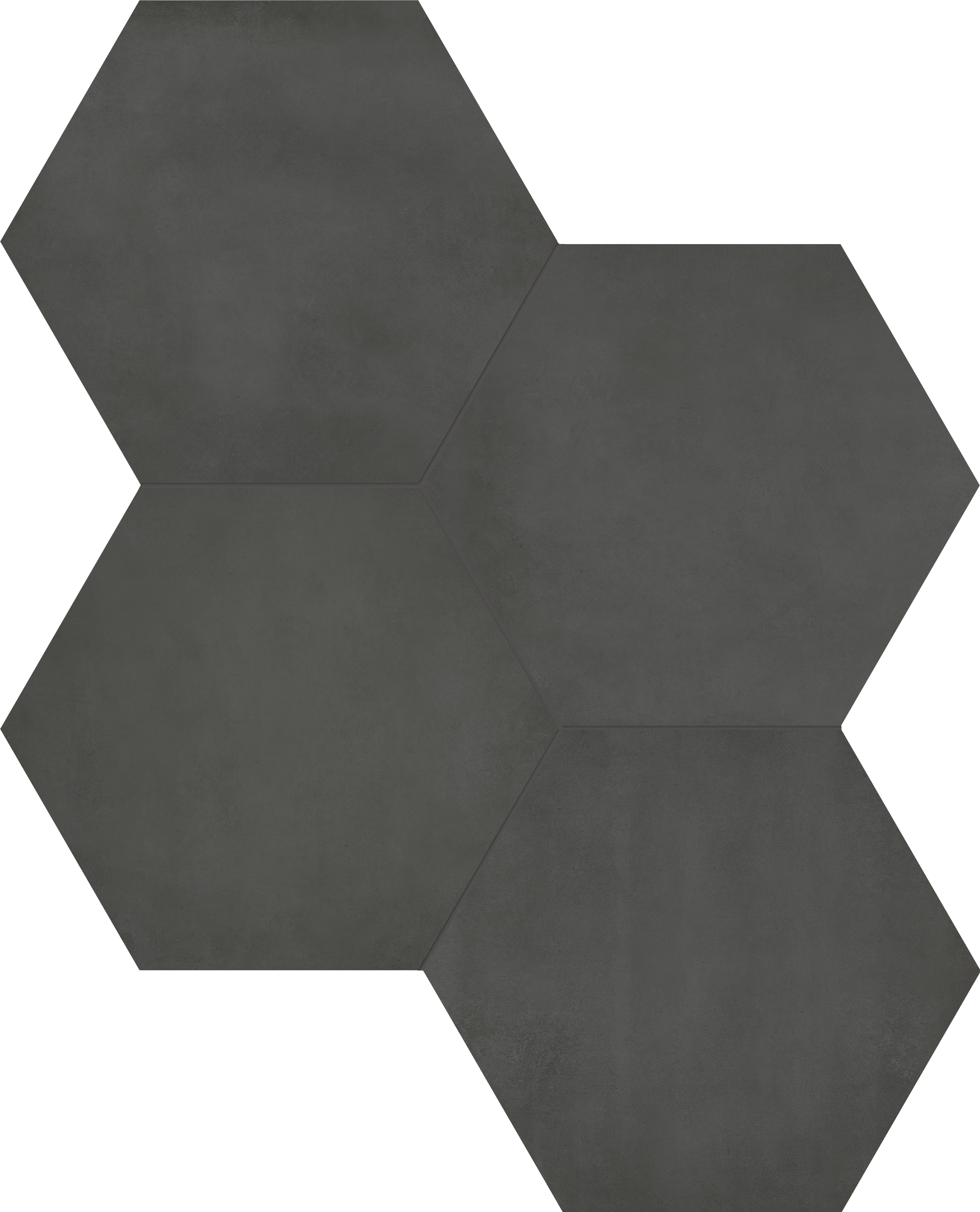 graphite pattern glazed porcelain field tile from form anatolia collection distributed by surface group international matte finish pressed edge 7-inch hexagon shape