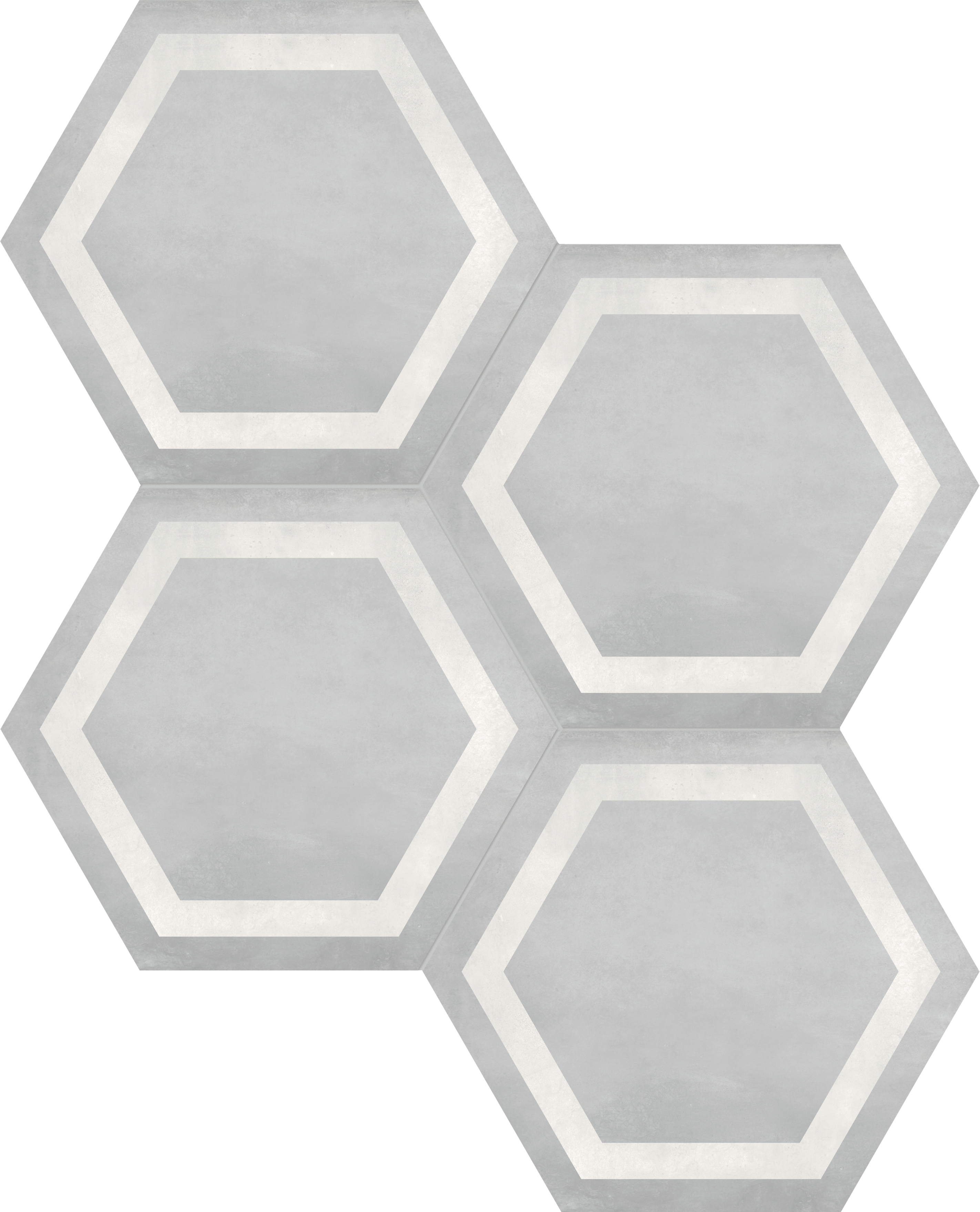 ice print pattern glazed porcelain deco tile from form anatolia collection distributed by surface group international matte finish pressed edge 7-inch hexagon shape