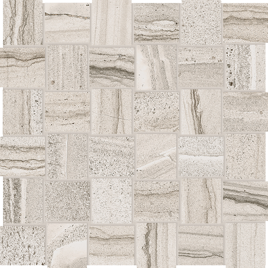 mist basketweave 2x2-inch pattern glazed porcelain mosaic from amelia anatolia collection distributed by surface group international matte finish straight edge edge mesh shape