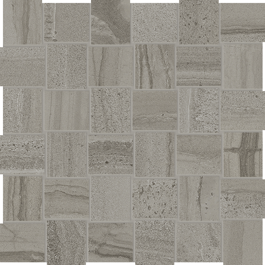 smoke basketweave 2x2-inch pattern glazed porcelain mosaic from amelia anatolia collection distributed by surface group international matte finish straight edge edge mesh shape