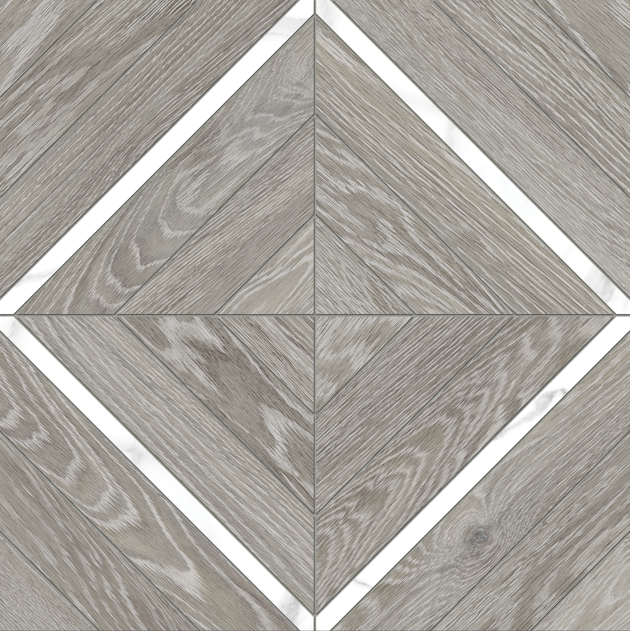 beachcomber statuario marquetry pattern glazed porcelain mosaic from aspen anatolia collection distributed by surface group international matte finish straight edge edge mesh shape