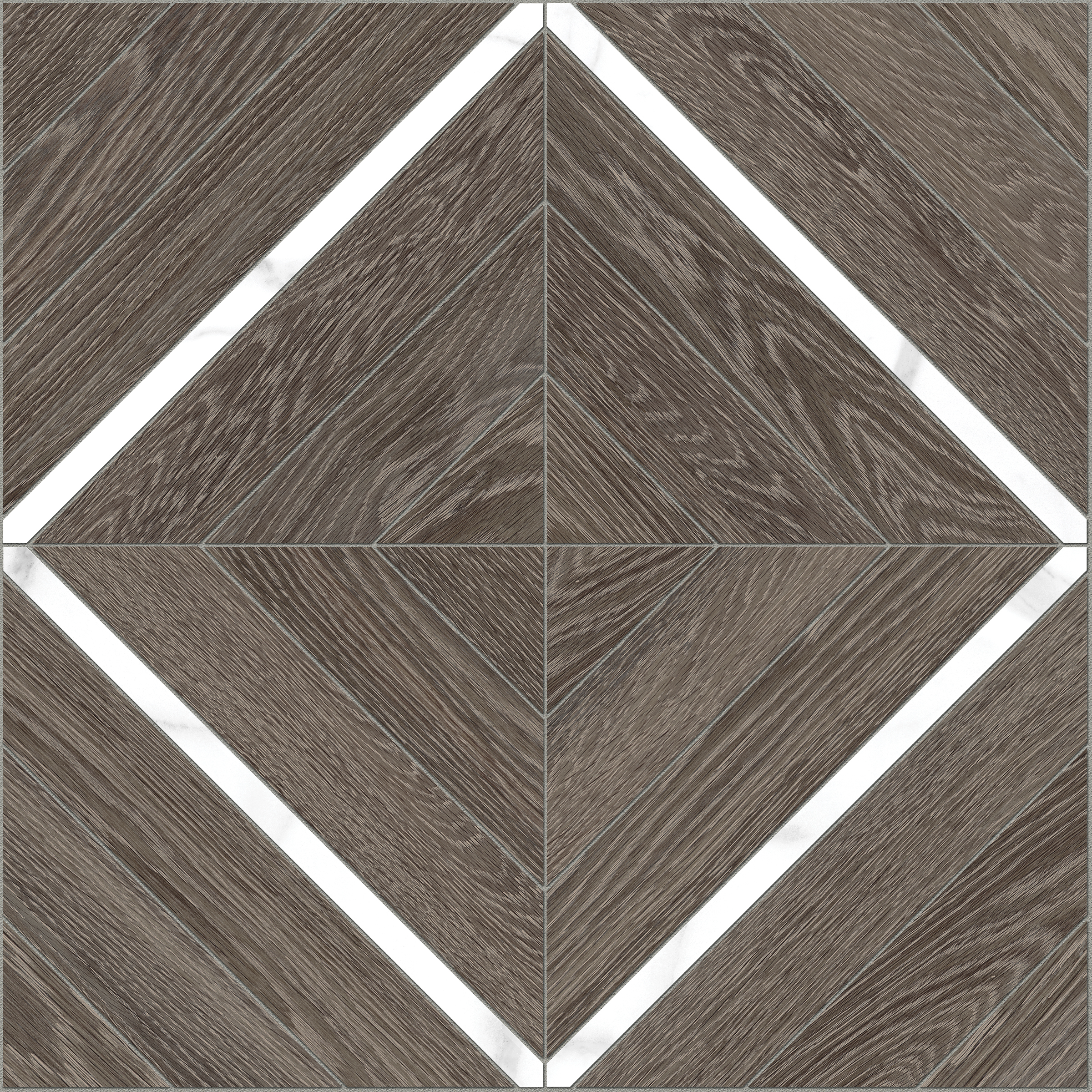 sequoia statuario marquetry pattern glazed porcelain mosaic from aspen anatolia collection distributed by surface group international matte finish straight edge edge mesh shape