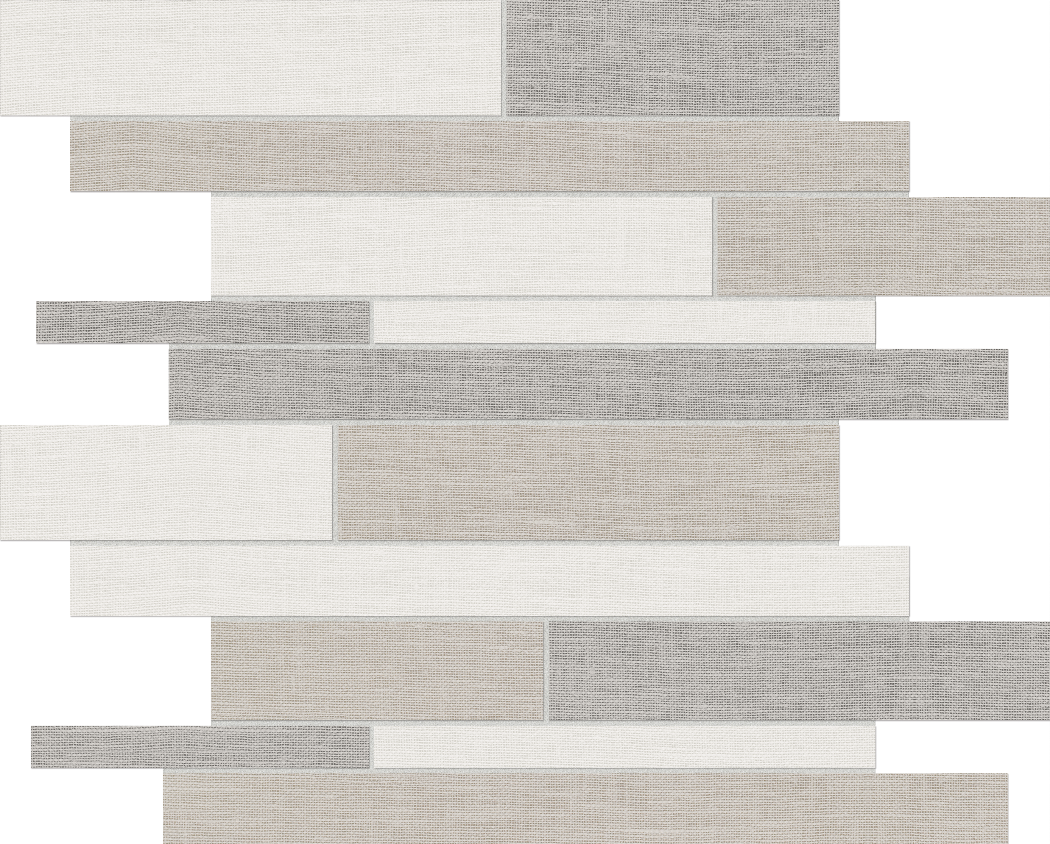 light random strip pattern color body porcelain mosaic from belgian linen anatolia collection distributed by surface group international matte finish straight edge edge mesh shape