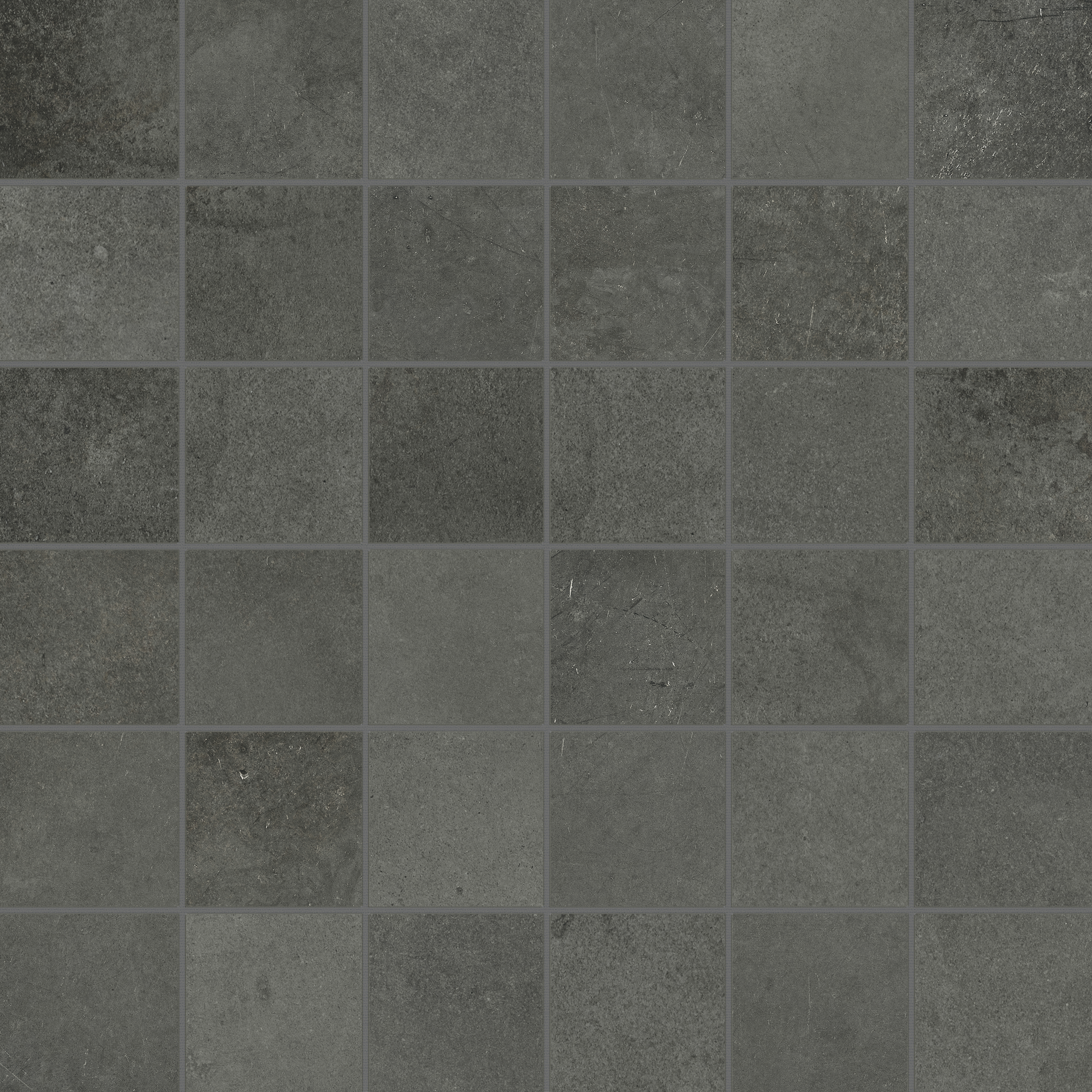 oxide straight stack 2x2-inch pattern color body porcelain mosaic from ceraforge anatolia collection distributed by surface group international matte finish straight edge edge mesh shape