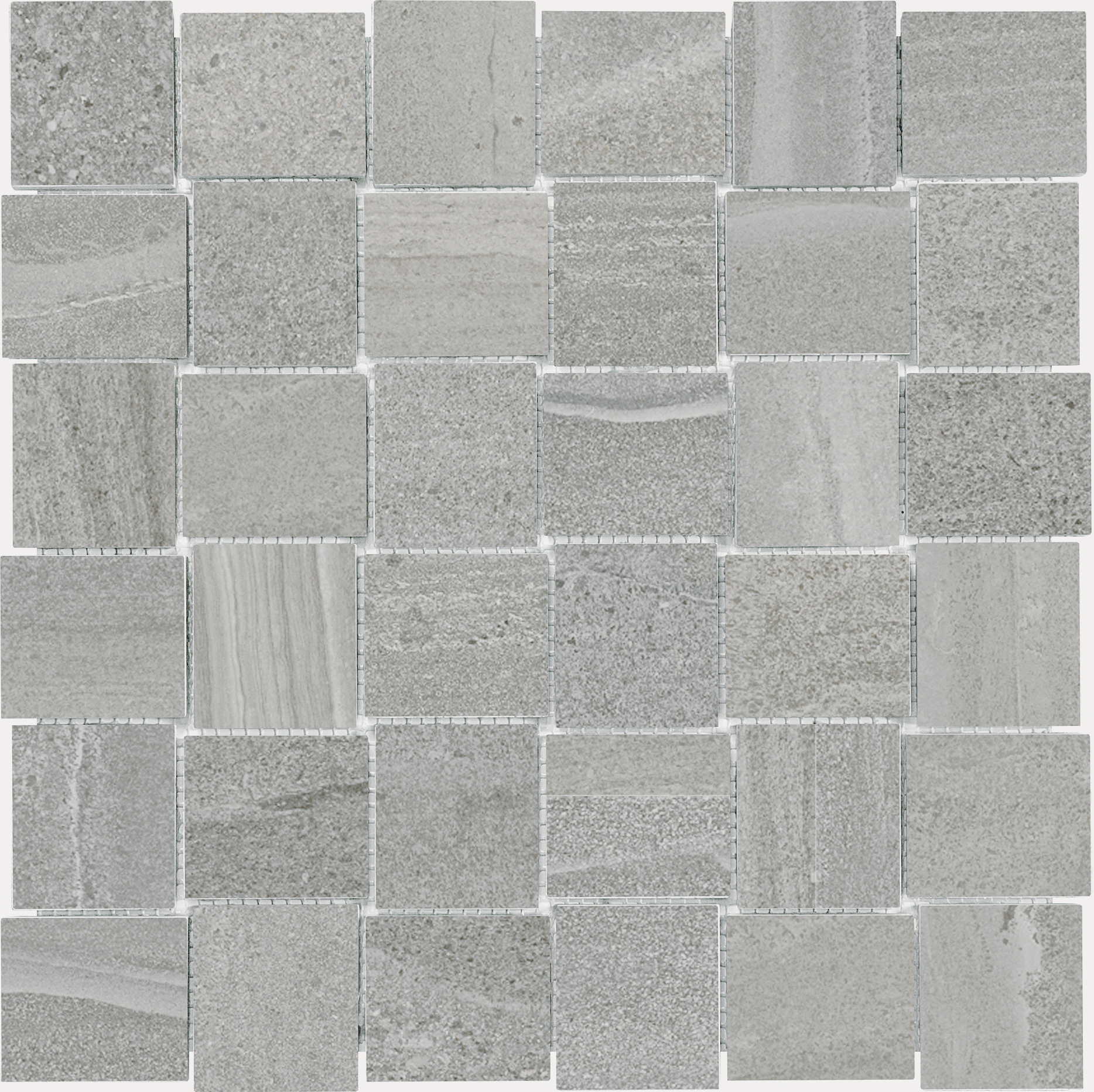 earth basketweave 2x2-inch pattern glazed porcelain mosaic from davenport anatolia collection distributed by surface group international matte finish straight edge edge mesh shape