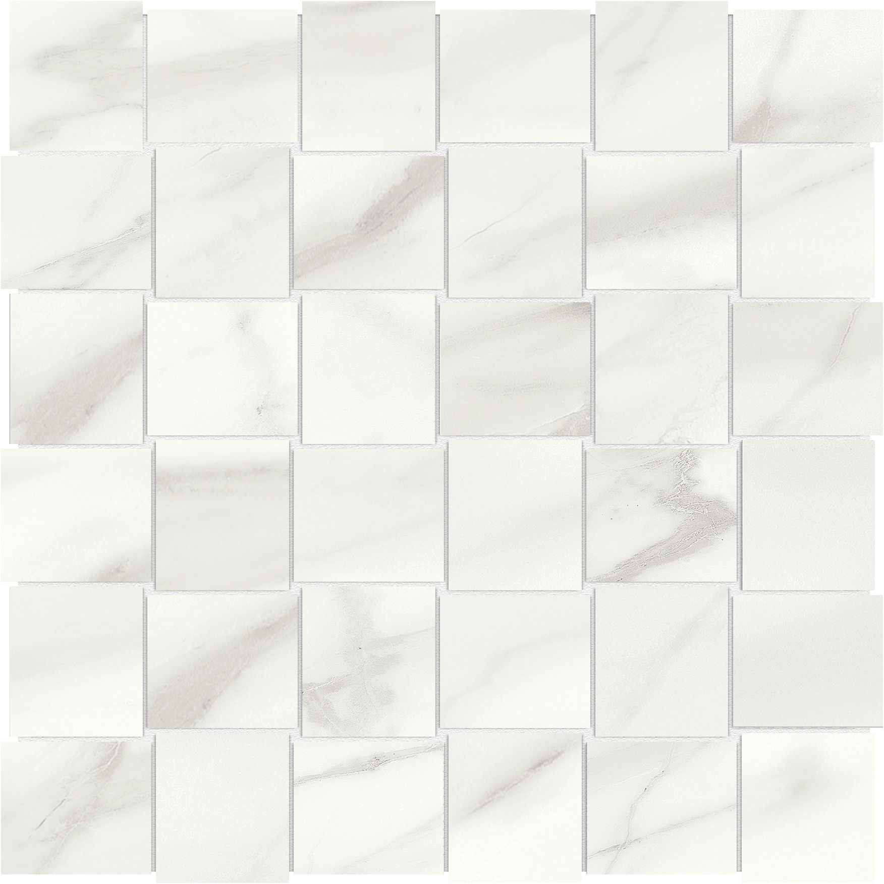 volakas grigio basketweave 2x2-inch pattern glazed porcelain mosaic from mayfair anatolia collection distributed by surface group international matte finish straight edge edge mesh shape
