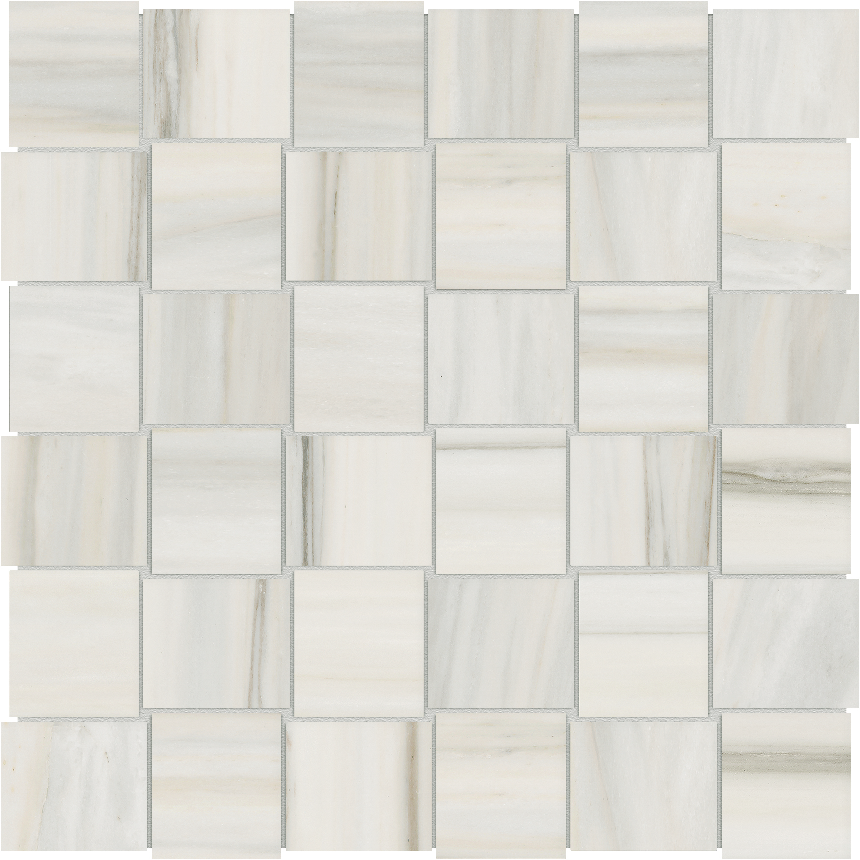 zebrino basketweave 2x2-inch pattern glazed porcelain mosaic from mayfair anatolia collection distributed by surface group international polished finish straight edge edge mesh shape